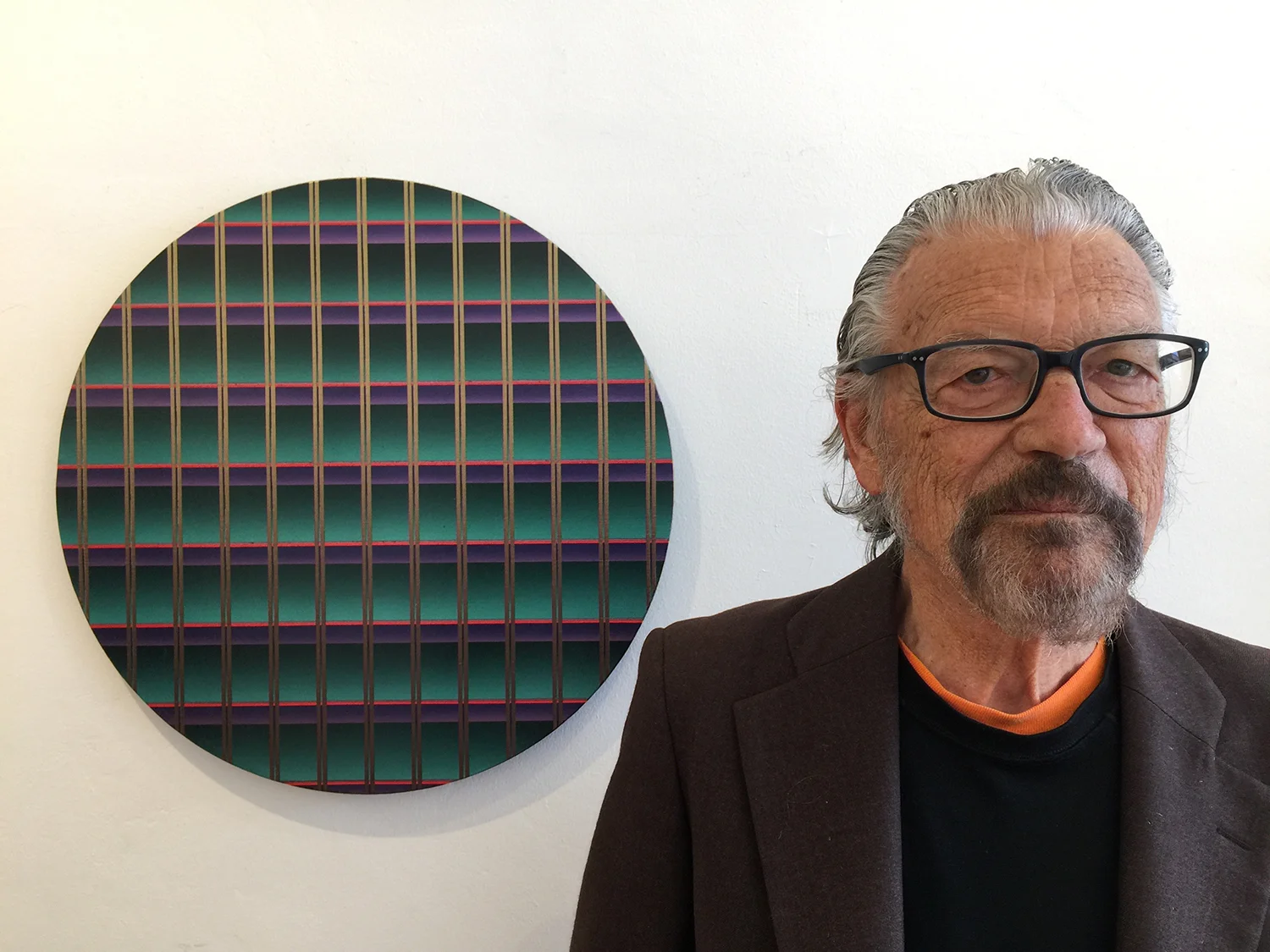 The artist with one of his latest works