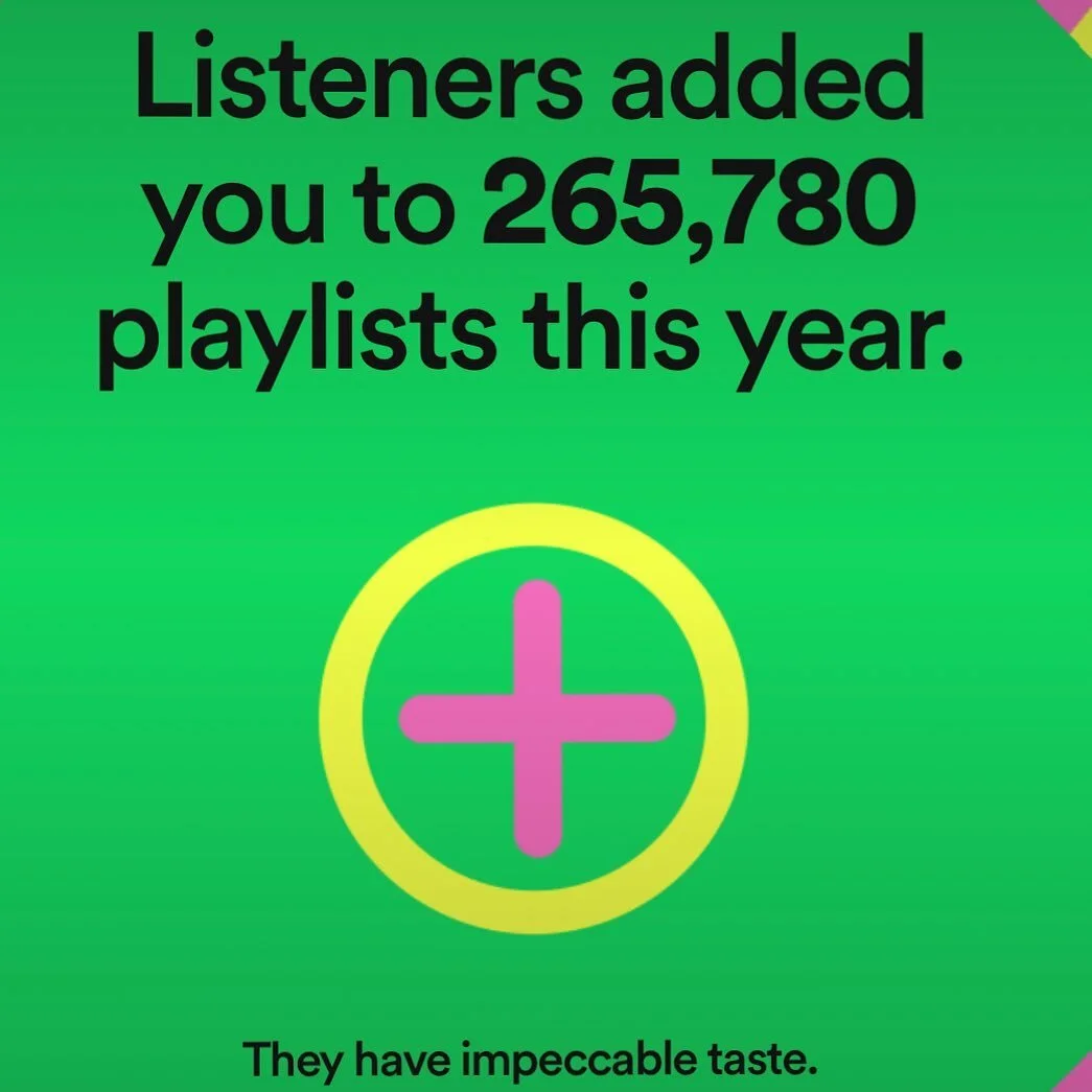 #spotifywrapped let us know something pretty awesome. YOU our Fans have added our songs to your 
@spotify  #playlists over 265,000 times. @spotify has added us to a playlist 2 times. (Ha. 👎🏻 Wow) THANK YOU FANS FOR BEING AWESOME. As indie artist th