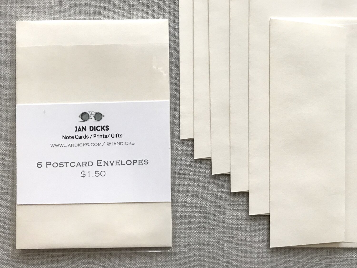 Set of 6 Envelopes: for Postcards (optional) — Jan Dicks