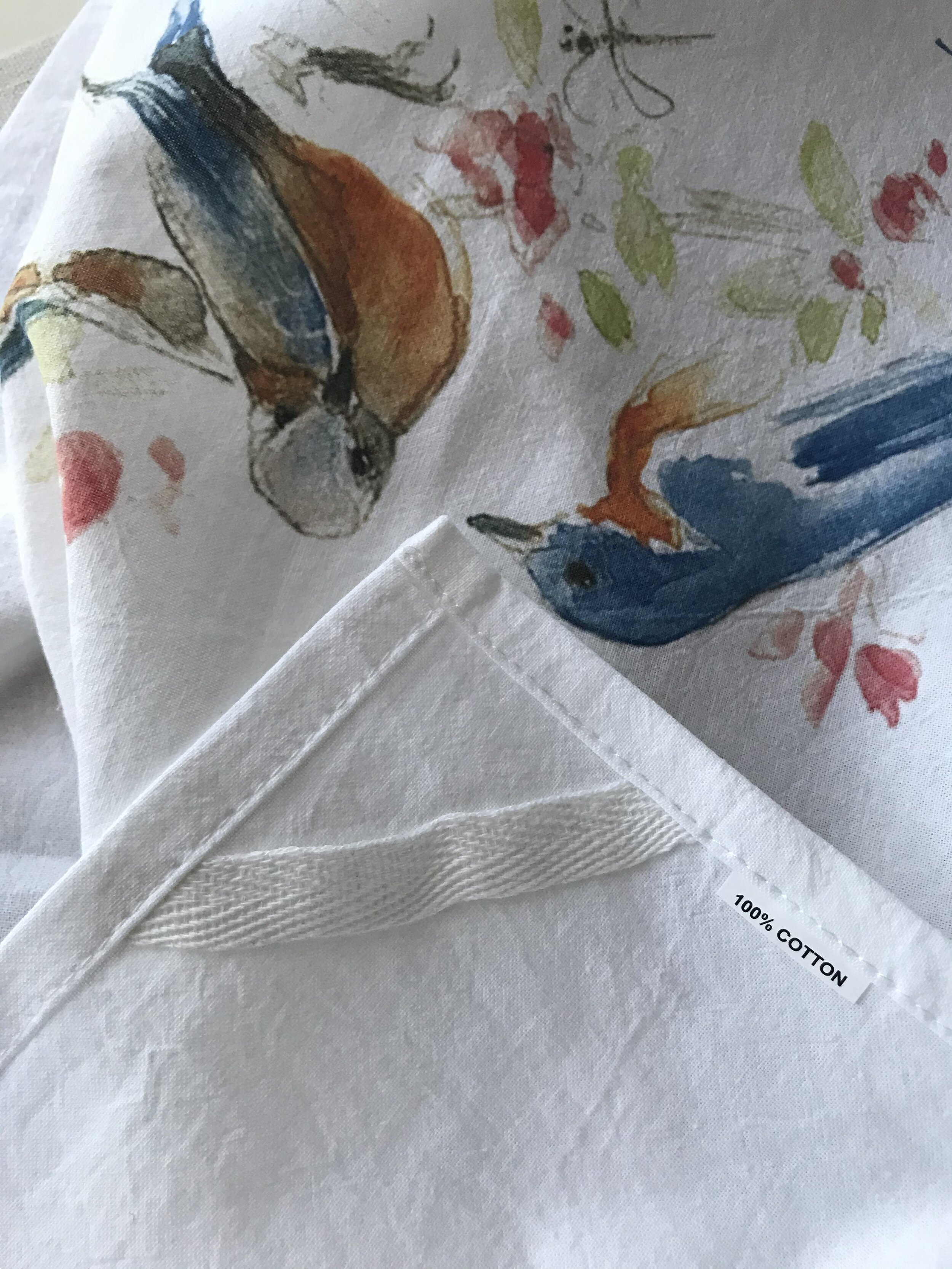 Absorbent Flour Sack Tea Towel Artistic Nature Sketch Studio M Field Guide Eastern Bluebird Soft 100% Cotton 26 x 26 Inches 