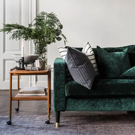 Here is a perfect example of how you can use velvet to its greatest potential, as a focal point with a piece of furniture.