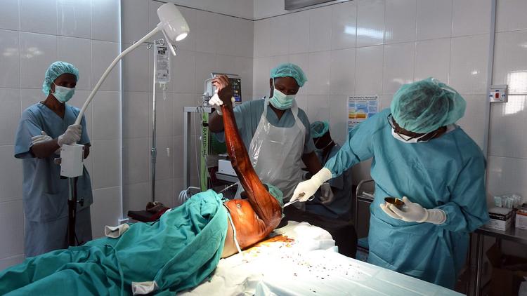 A man undergoes surgery in a hospital ward after being injured in an attack by Boko Haram militants in Maiduguri, capital of northeastern Nigeria's Borno state in February 2016. (Pius Utomi Ekpei / AFP/Getty Images)