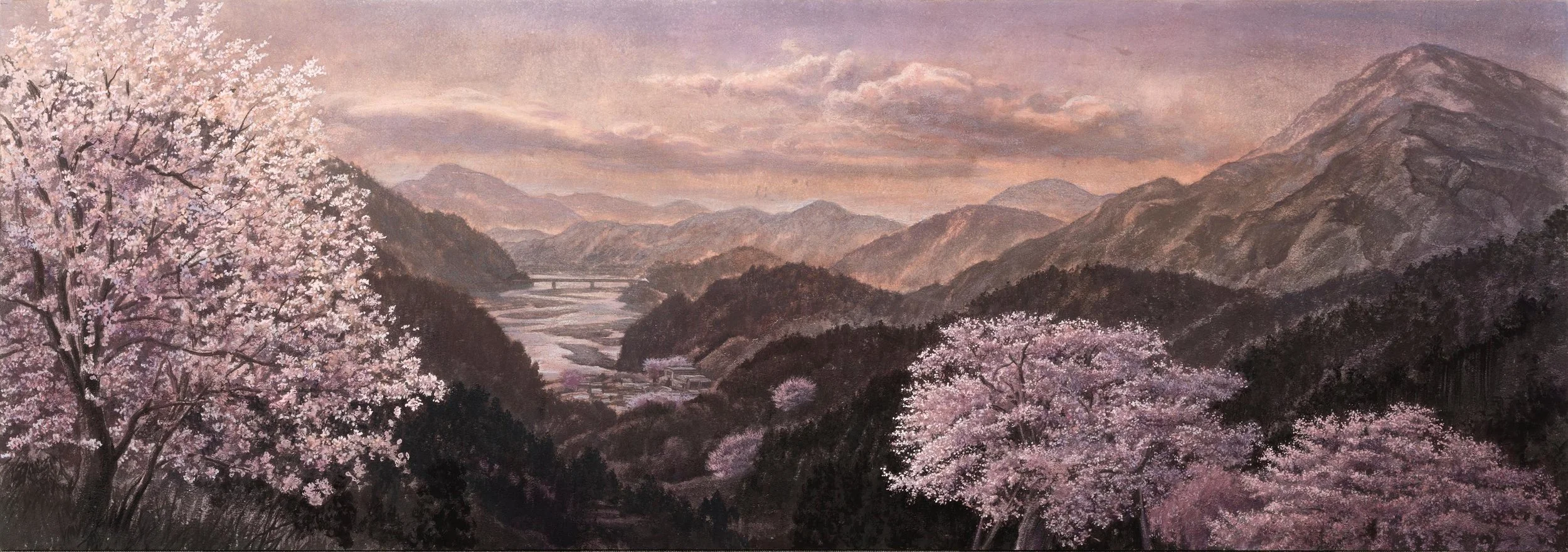 春曉の山河 73x210cm
