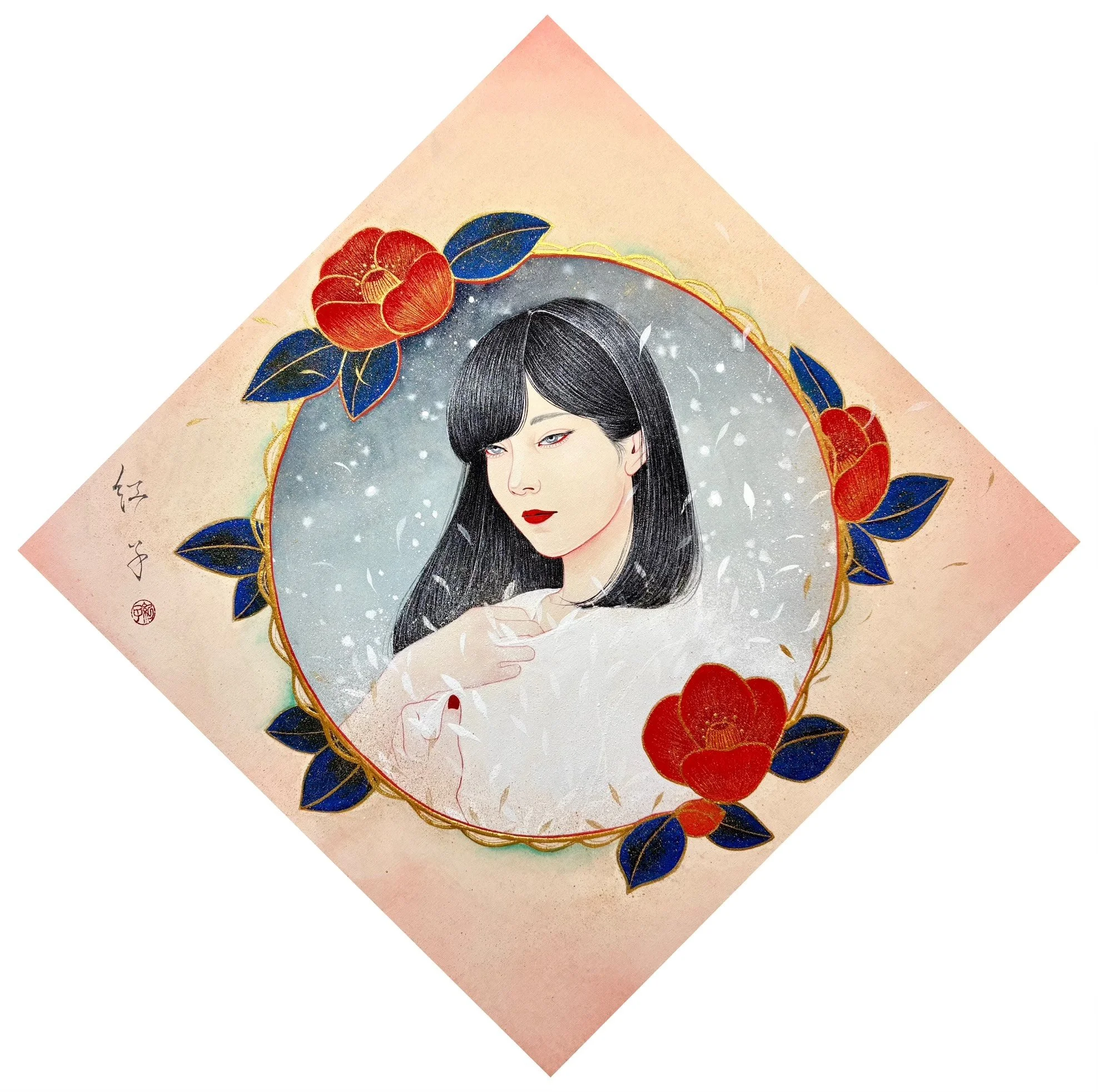 賢勇婦女鏡。_2025_天竺綿に岩絵具_S4_¥176000_サイズダウン.jpg