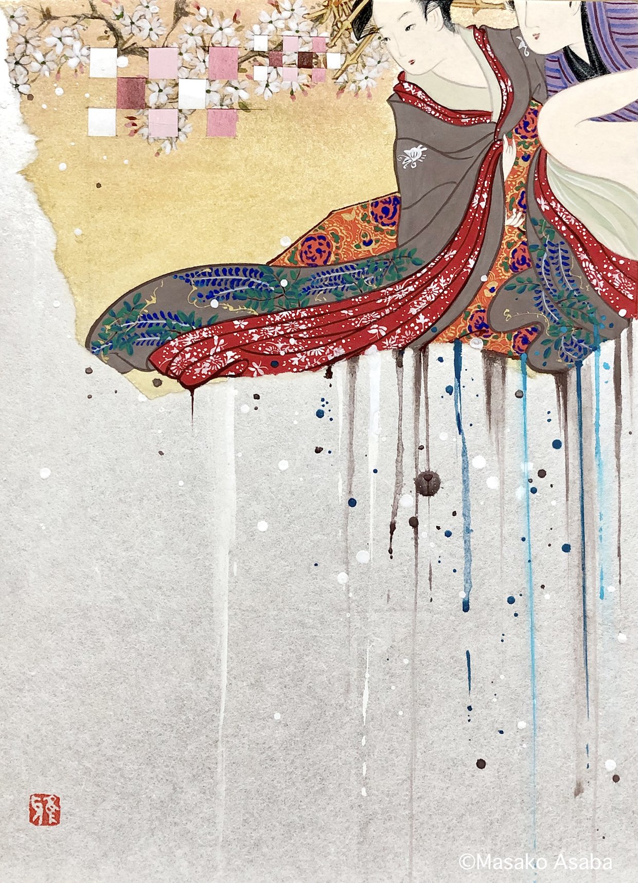 ミクストメディア画    望鄕     荒平せいぼう画 ミクストメディア画 望鄕 荒平せいぼう画