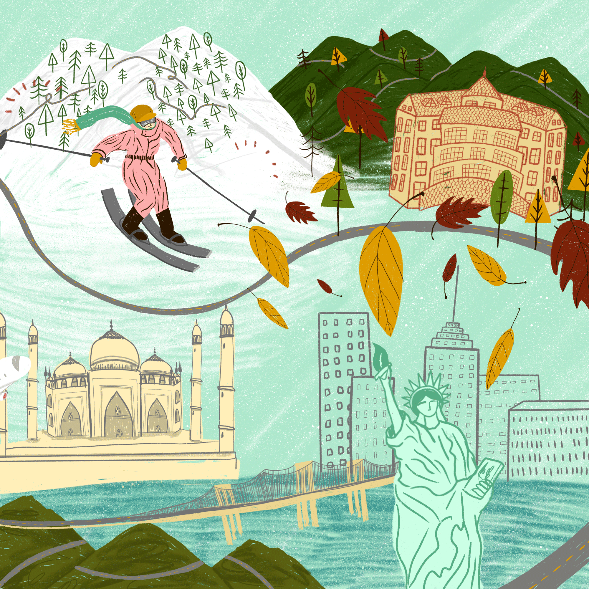 Illustrated gif for School of the New York Times