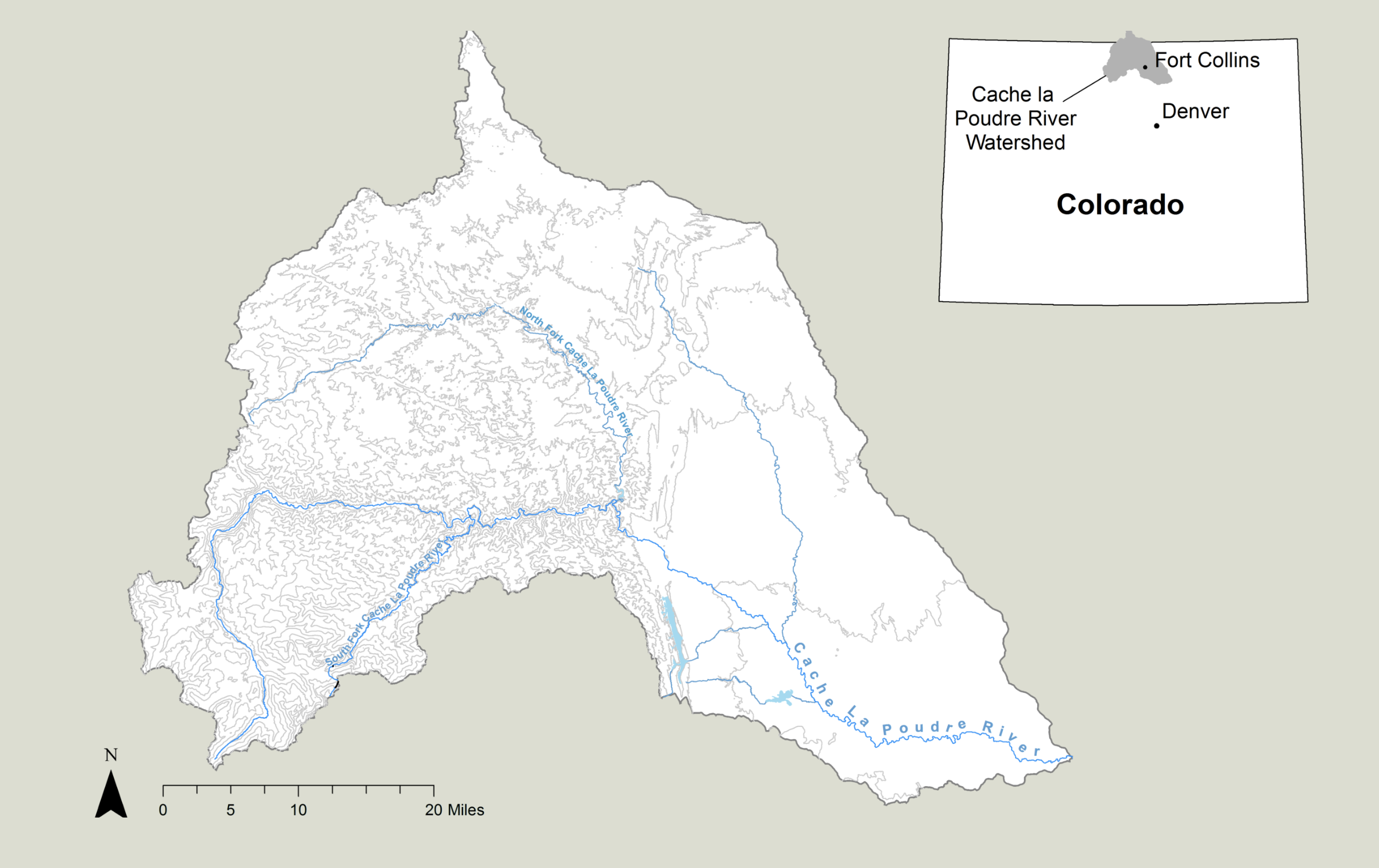 Map of Poudre River Watershed