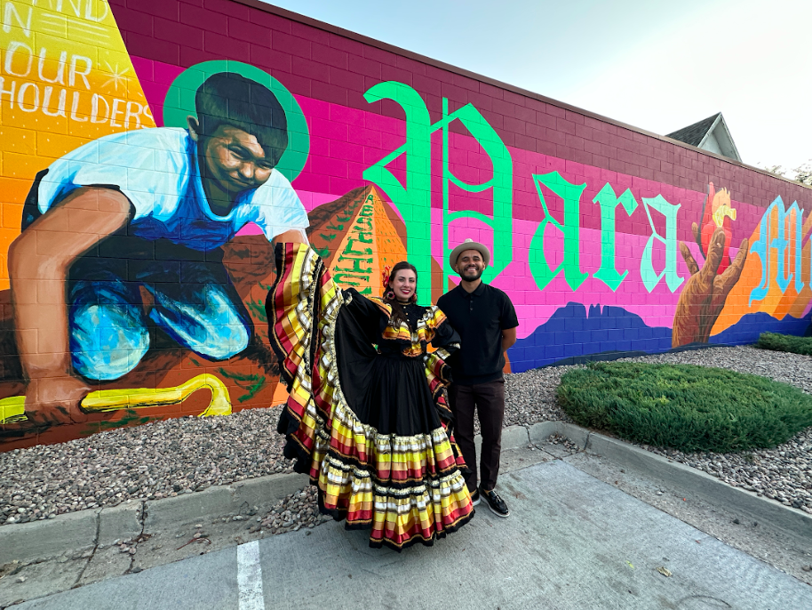 Yadira from History Colorado with artist Armando Silva