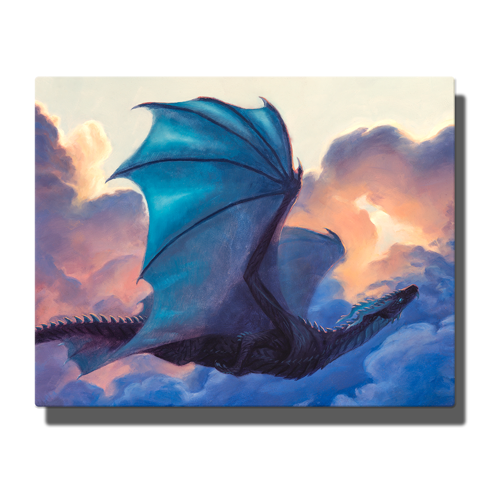 絵画 Sky Dragons Sky Dragon White Aluminum Print — Sasha R Jones