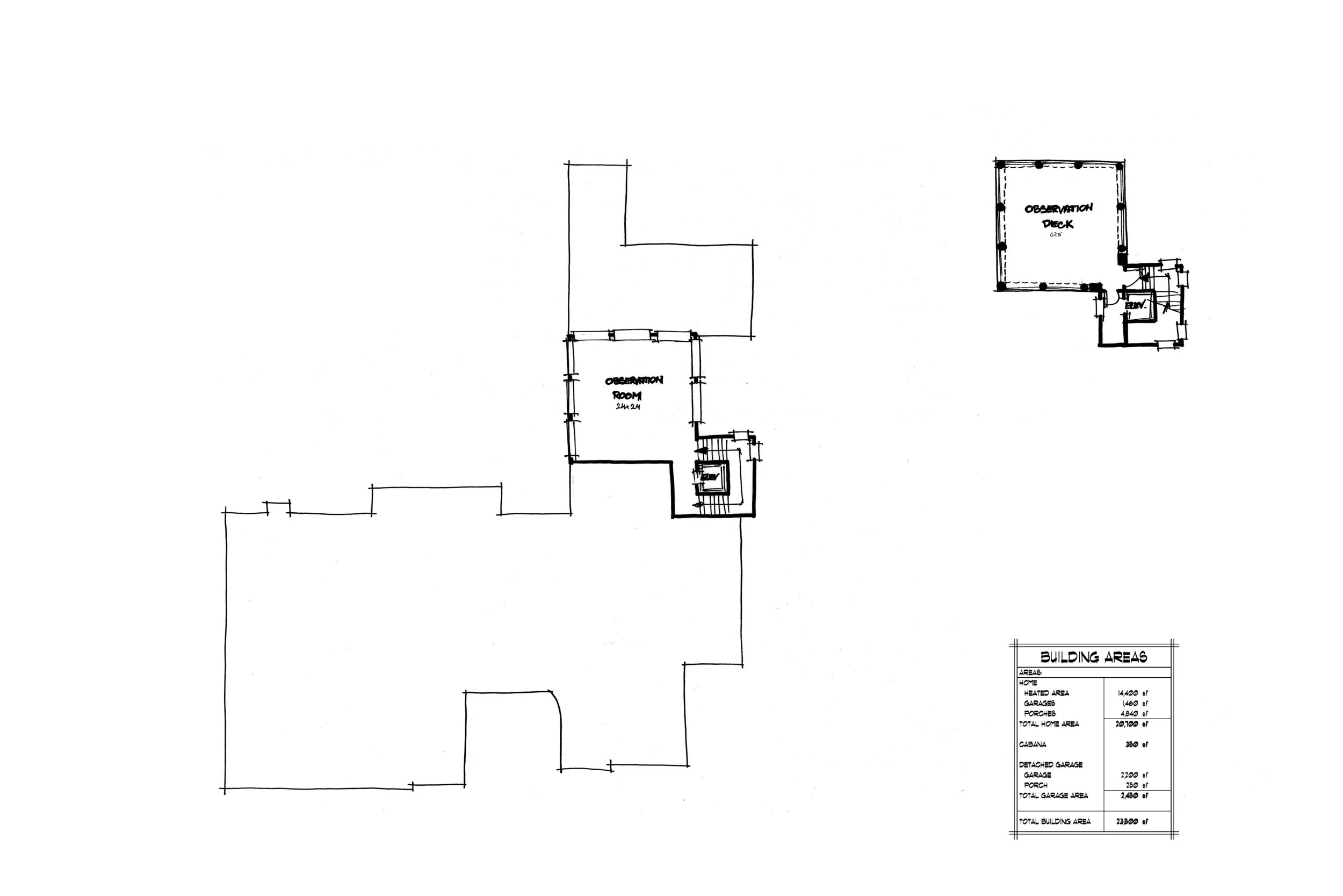 OBSERVATION TOWER THIRD (LEFT) AND FOURTH (RIGHT) FLOOR PLANS