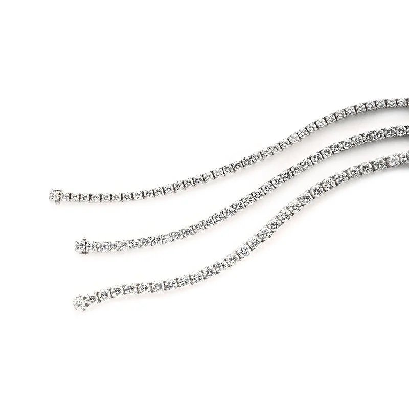 COLLECTION OF STRAIGHT-LINE BRACELETS CONTAINING COLORLESS AND NEAR-COLORLESS DIAMONDS, CRAFTED IN PLATINUM, RANGING 10 TO 18 CTW