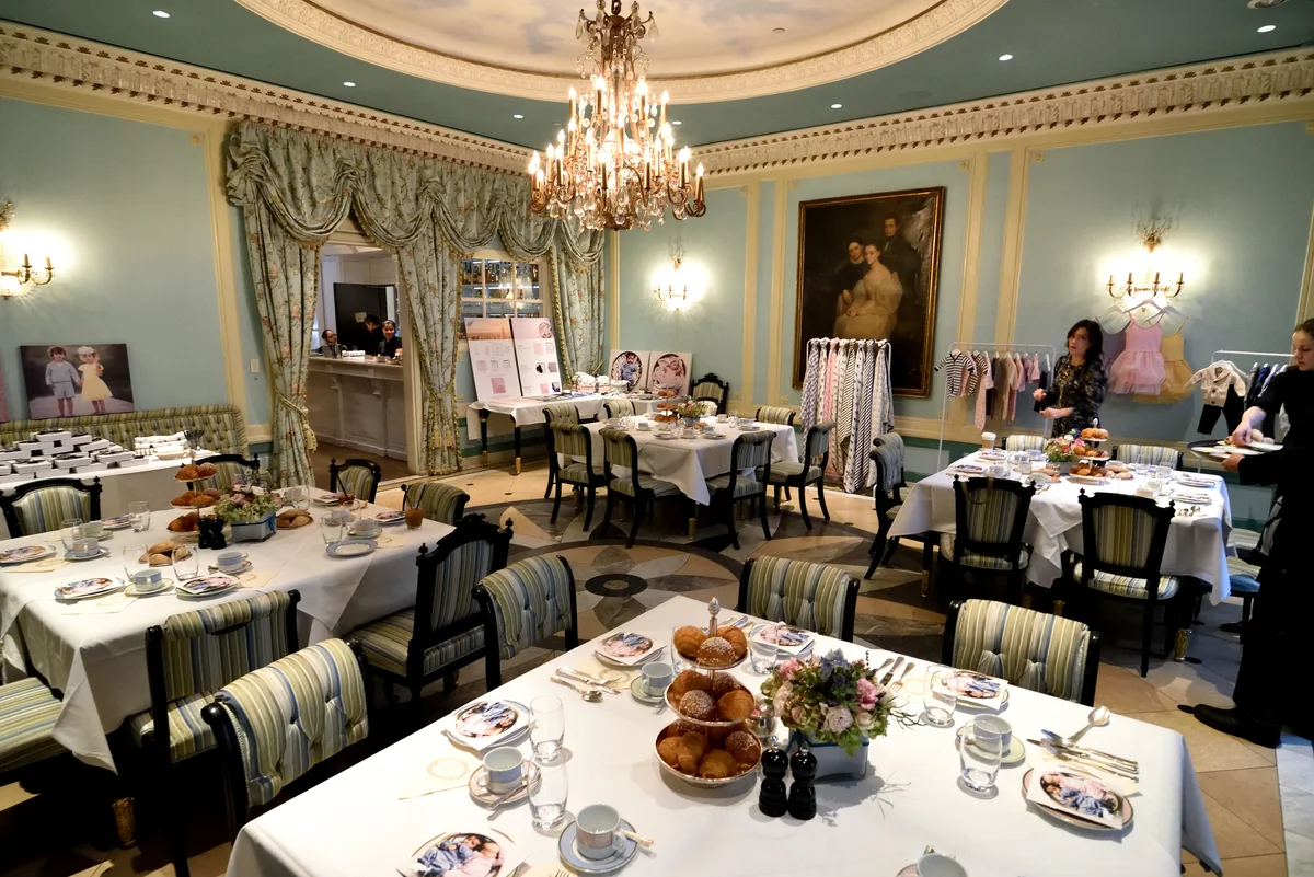 Monica and Andy launch in New York at Laduree Soho in New York, NY.
