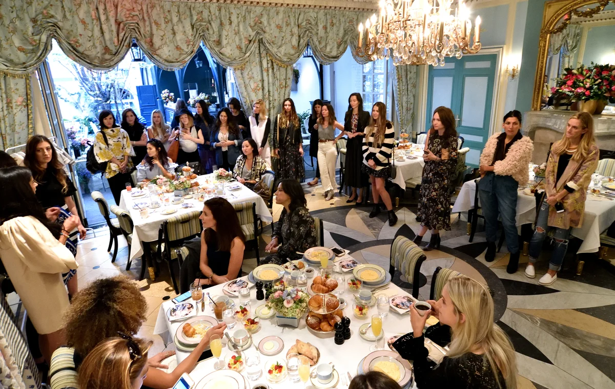 Monica and Andy launch in New York at Laduree Soho in New York, NY.