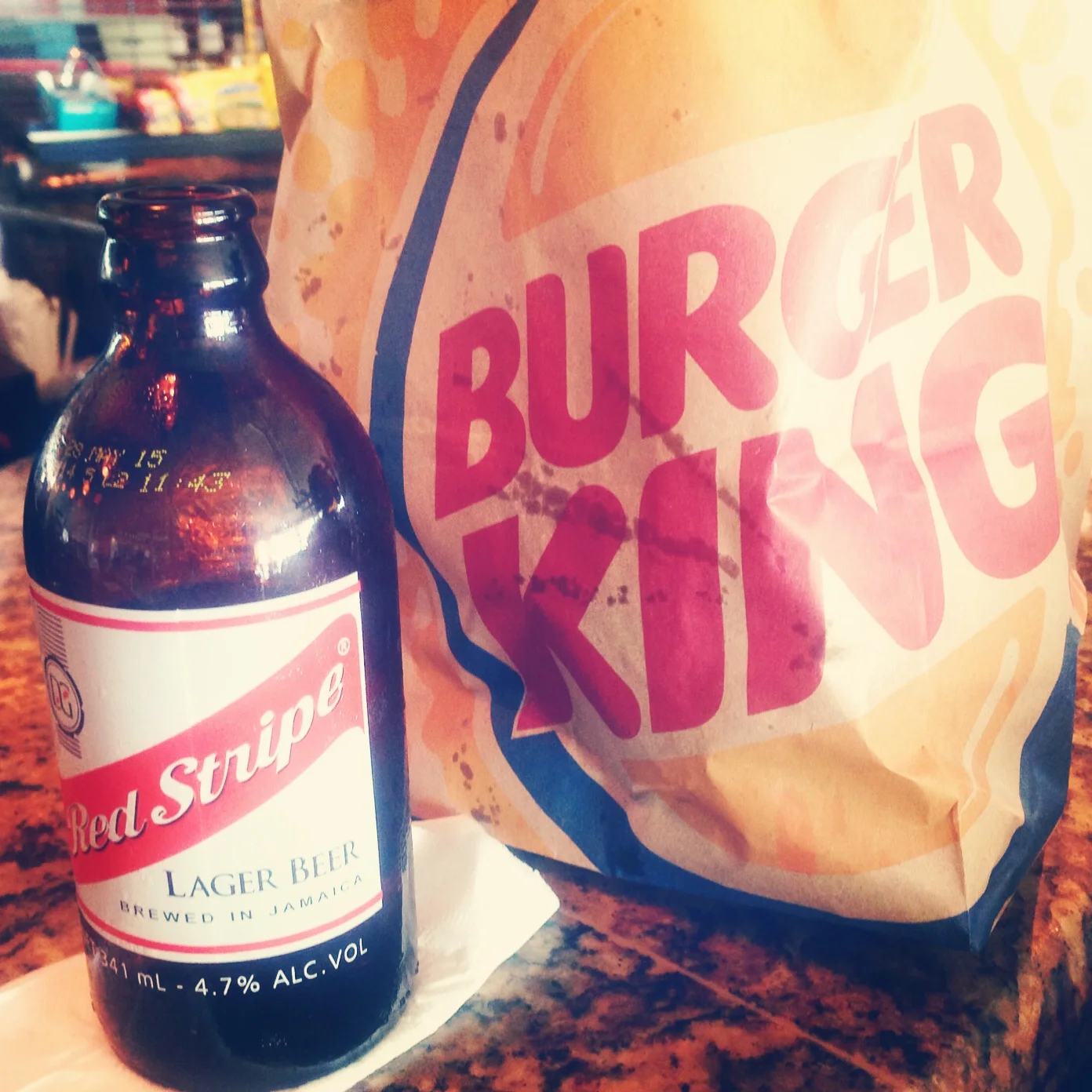 Burger King in Montego Bay, Jamaica and then maybe again at the airport. 