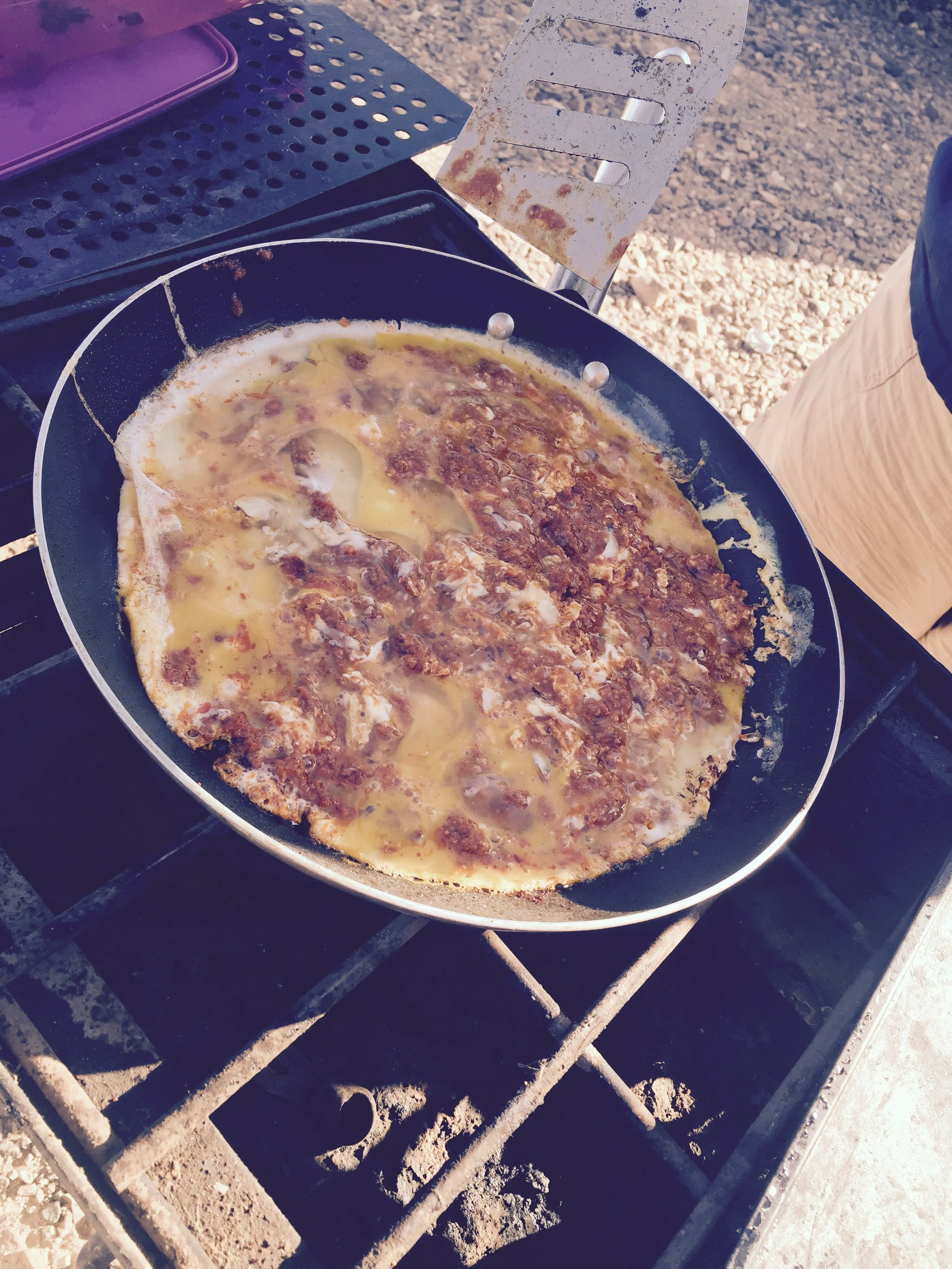 Chorizo and egg breakfast by mama Ana.