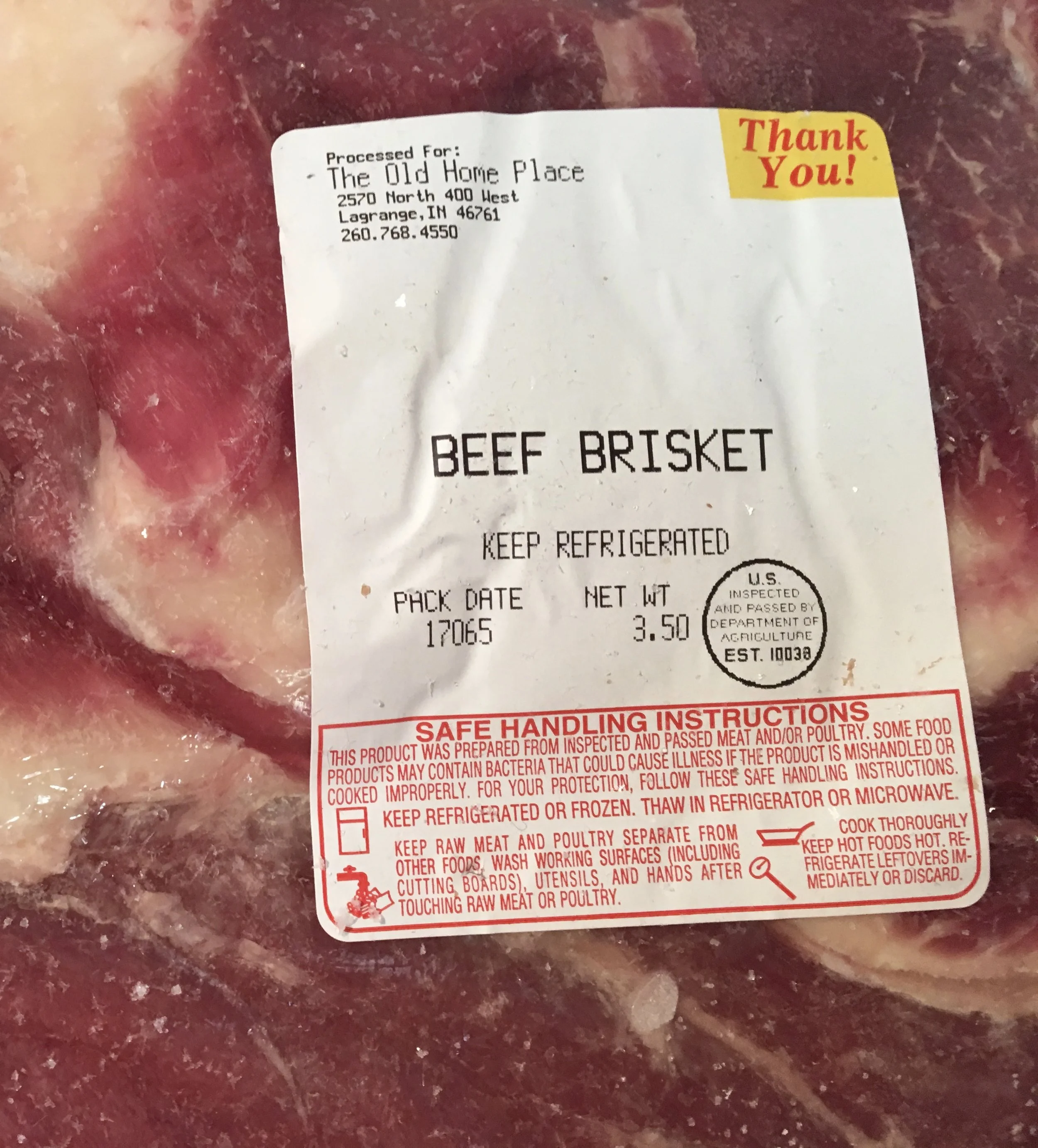100% grass fed beef brisket