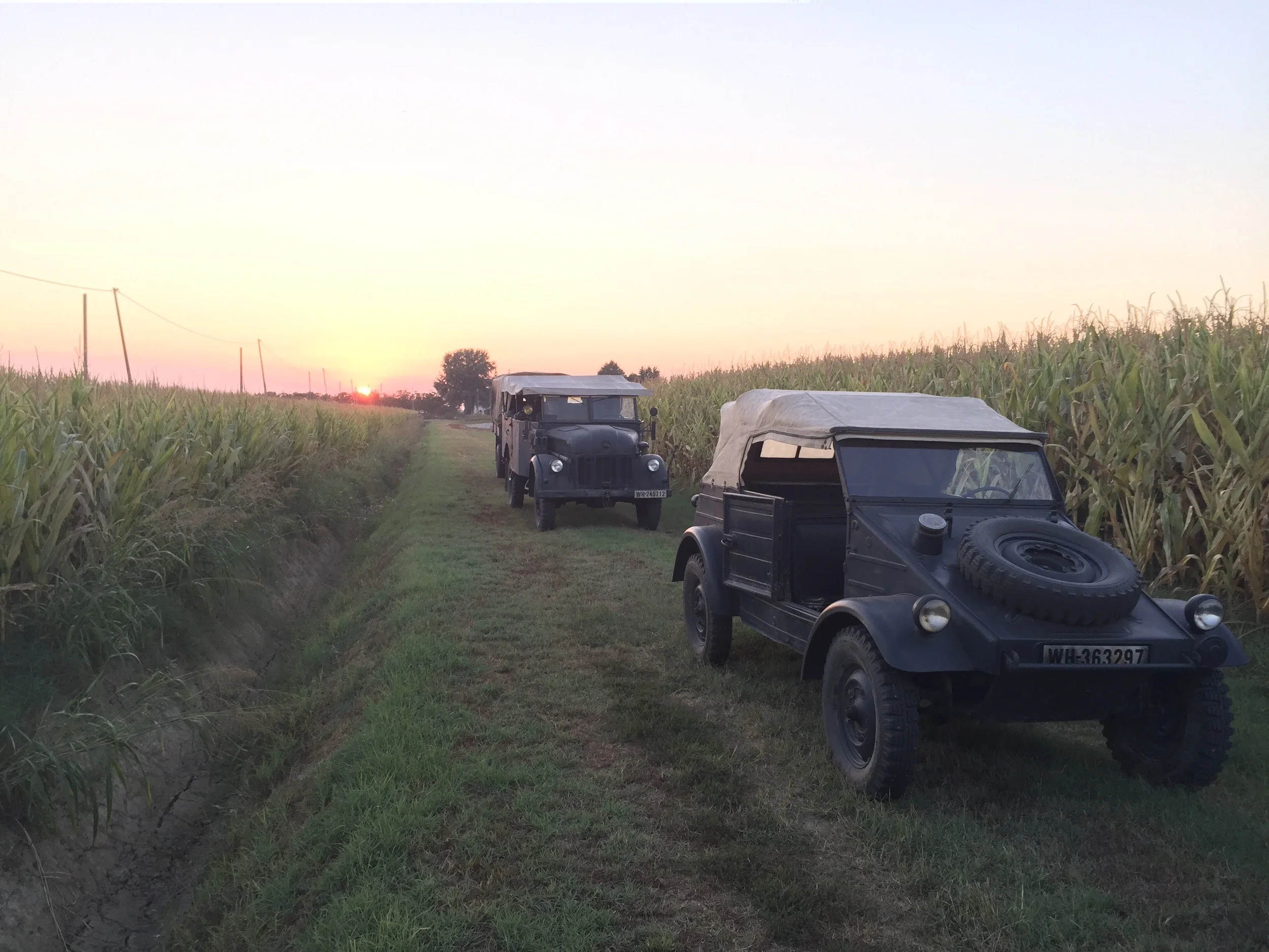 "Kübelwagen", Steyr 1500A in front of the sunset
