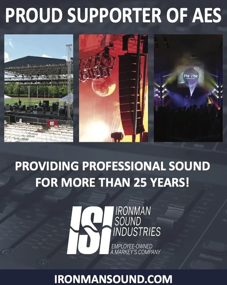 We at Webster AES wanted to thank our sponsor Ironman Sound Industries! Ironman Sound Industries is a company creating some of the highest quality and most memorable events in the St. Louis region and has provided professional sound for over 25 years