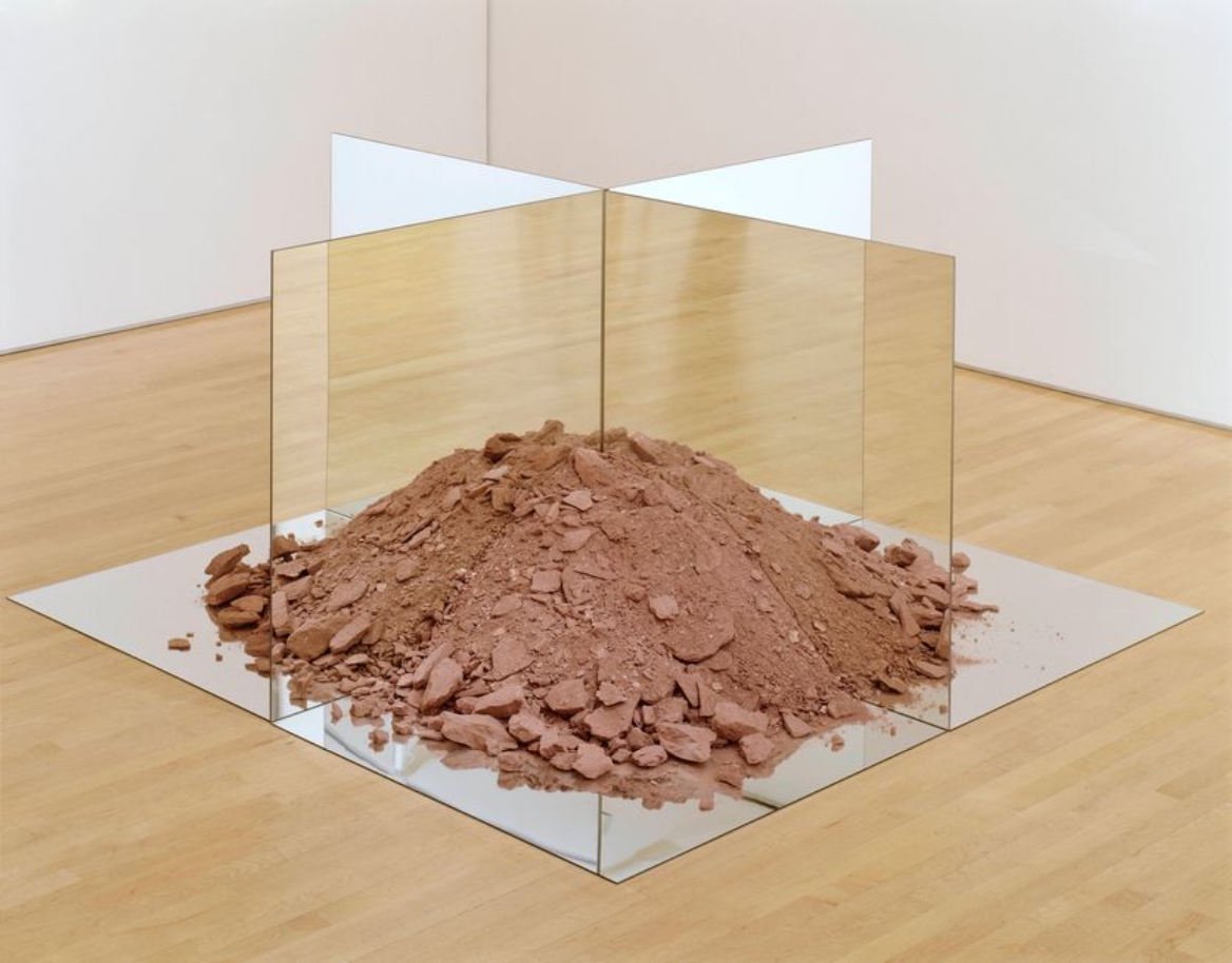 Robert Smithson, "Nonsite" (Essen Soil and Mirrors), 1969