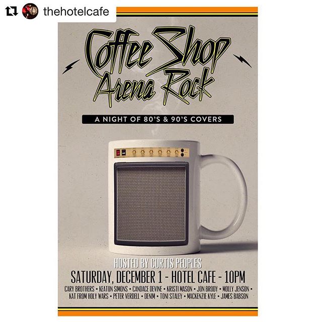 #coffeeshoparenarock Tonight @thehotelcafe ! Come hang with a bunch of great singers and the house band featuring @curtispeoples @darlahawn @stanislausloken @t_whales &amp; myself! 10PM.  #Repost @thehotelcafe with @get_repost
・・・
We&rsquo;re looking
