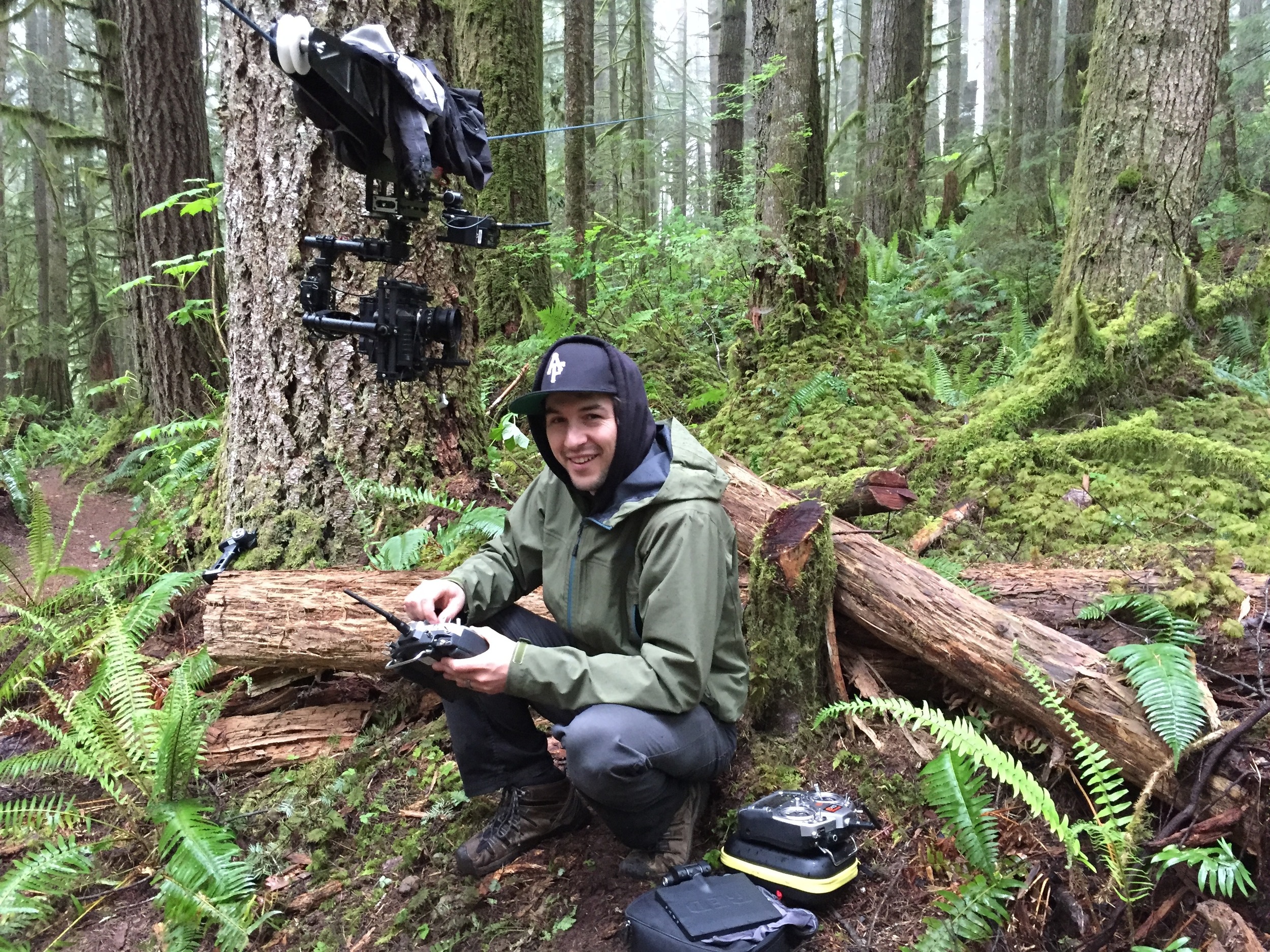 Darren getting the wireless cable cam synced up.
