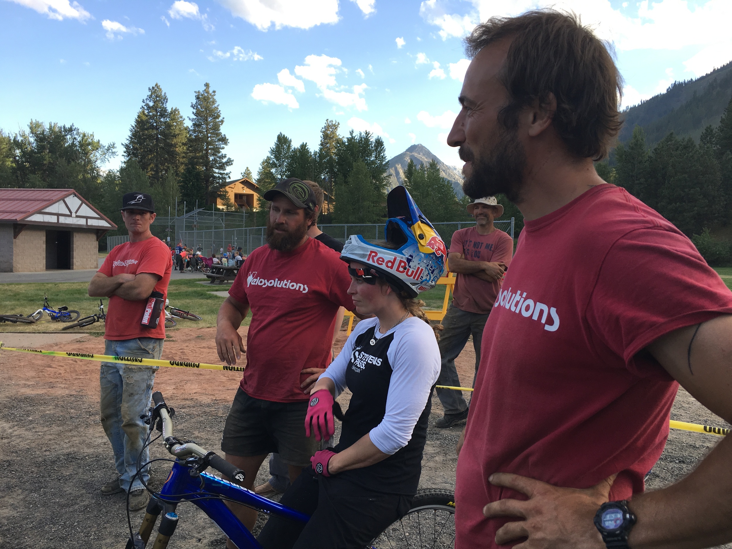Jill with the velosolutions crew, Craig, and Claudio