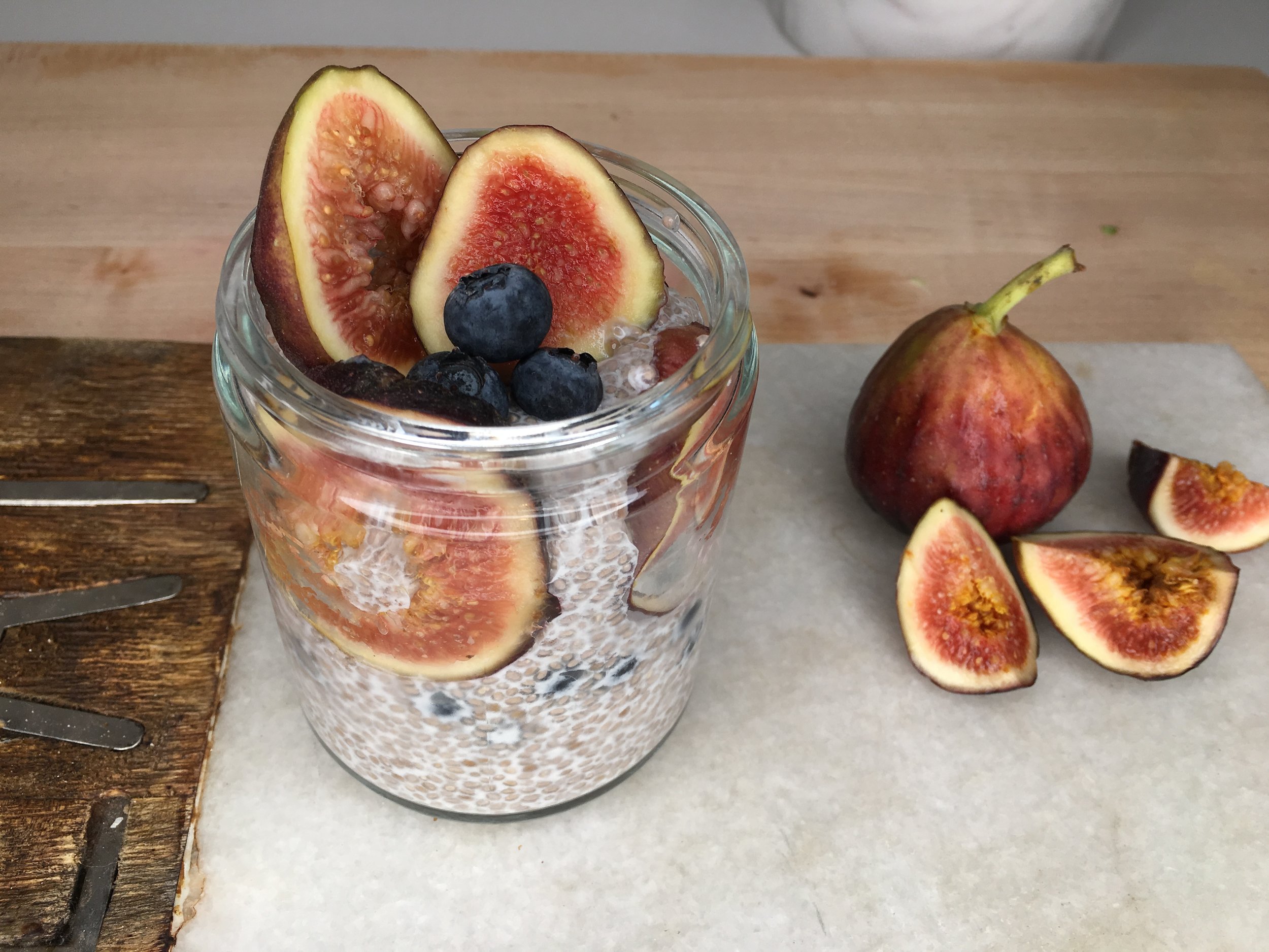 Chia Seed Pudding with fresh Summer figs. Photo Cred Minimalist Movement