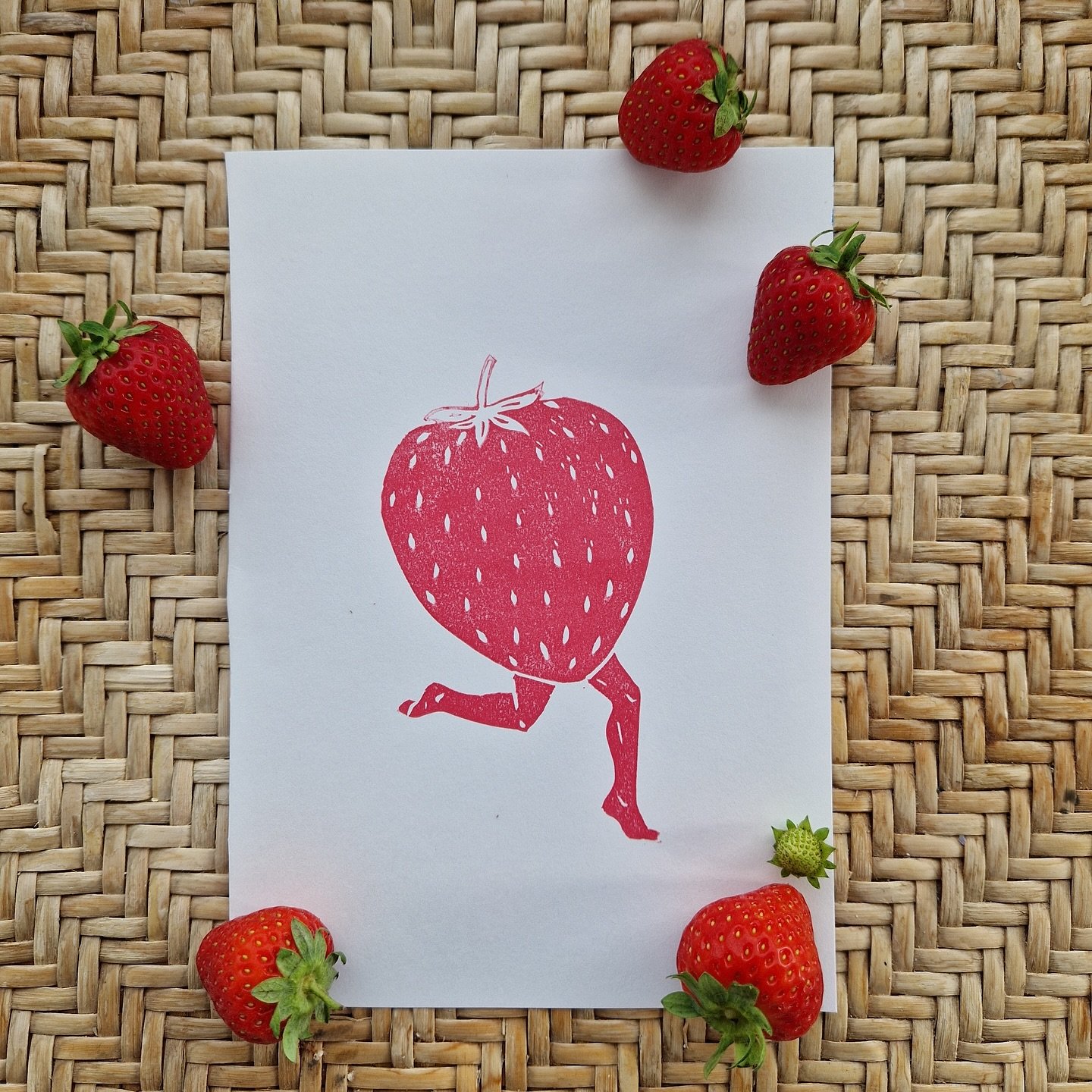 MEET THE MAKER 🍓The Artist behind &ldquo;Ruby June&rdquo; our Strawberry Lady Merch design &ndash; Rosanna Reade 

@rosanna.reade is a Northern Irish self-taught lino printmaker, living in Edinburgh. Much of her inspiration is pulled from photo dump