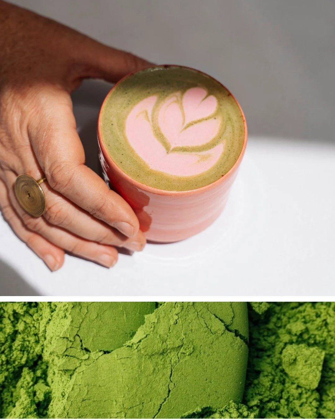 Ceremonial Matcha 🤝 Strawberry 
Featured here: pH Strawberry syrup.
Available online at pinkhousealchemy.com or at our HQ in Fayetteville.
#pinkhousealchemy #strawberrymatcha #strawberrysyrup