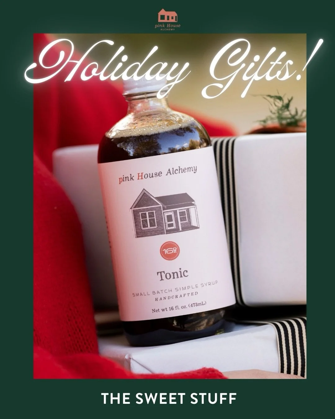 Pink House Alchemy&rsquo;s Holiday Gift Guide! 

From craft cocktail kits to curated syrup trios. 
Handcrafted garnishes to small batch bitters. 
Artisan mugs to legendary syrups. 

Everything Pink House is made with love, precision, and whole botani
