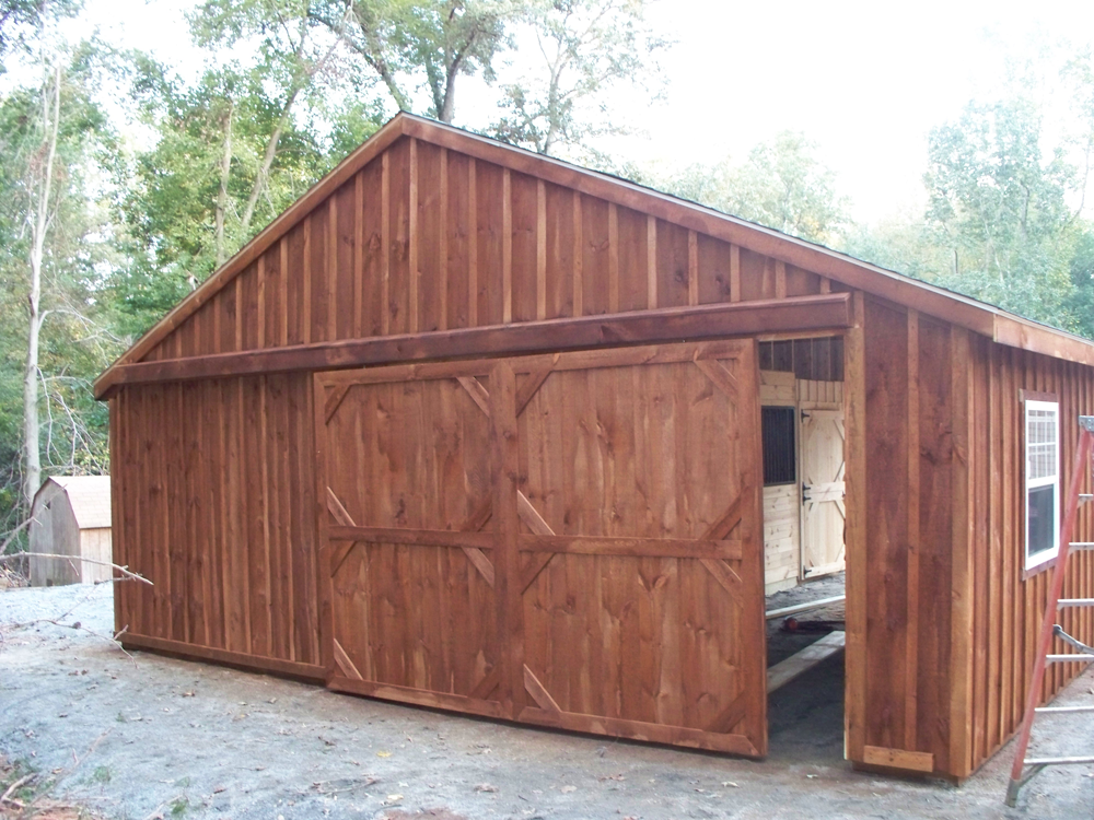 custom built horse barn