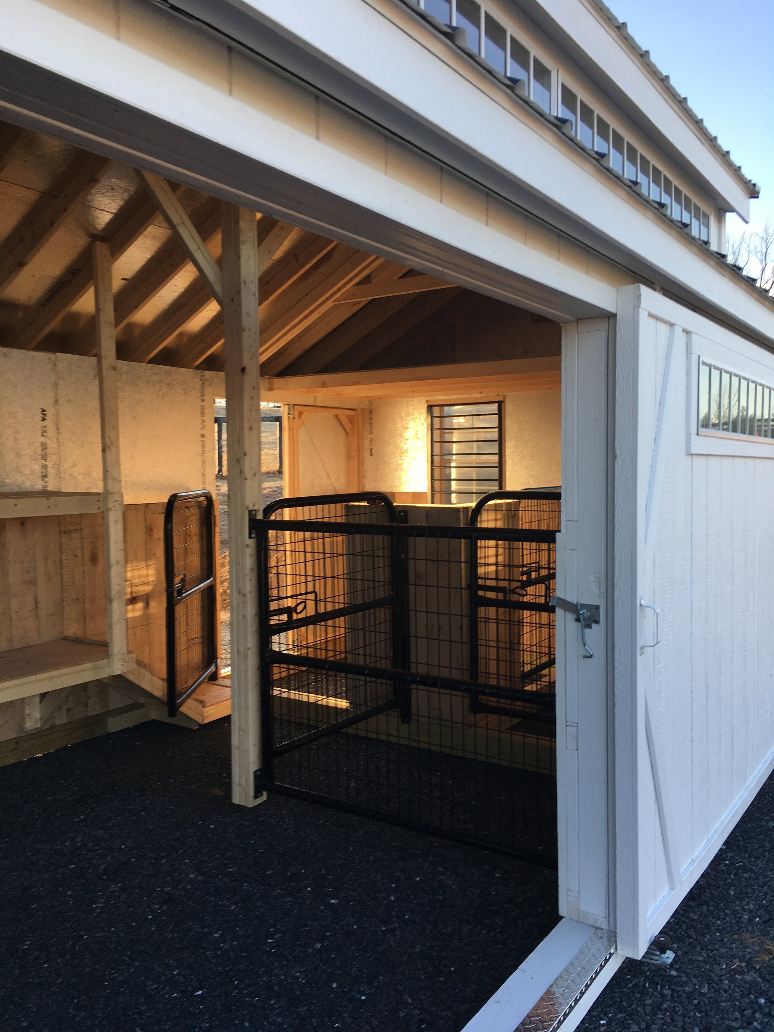 custom built horse barn