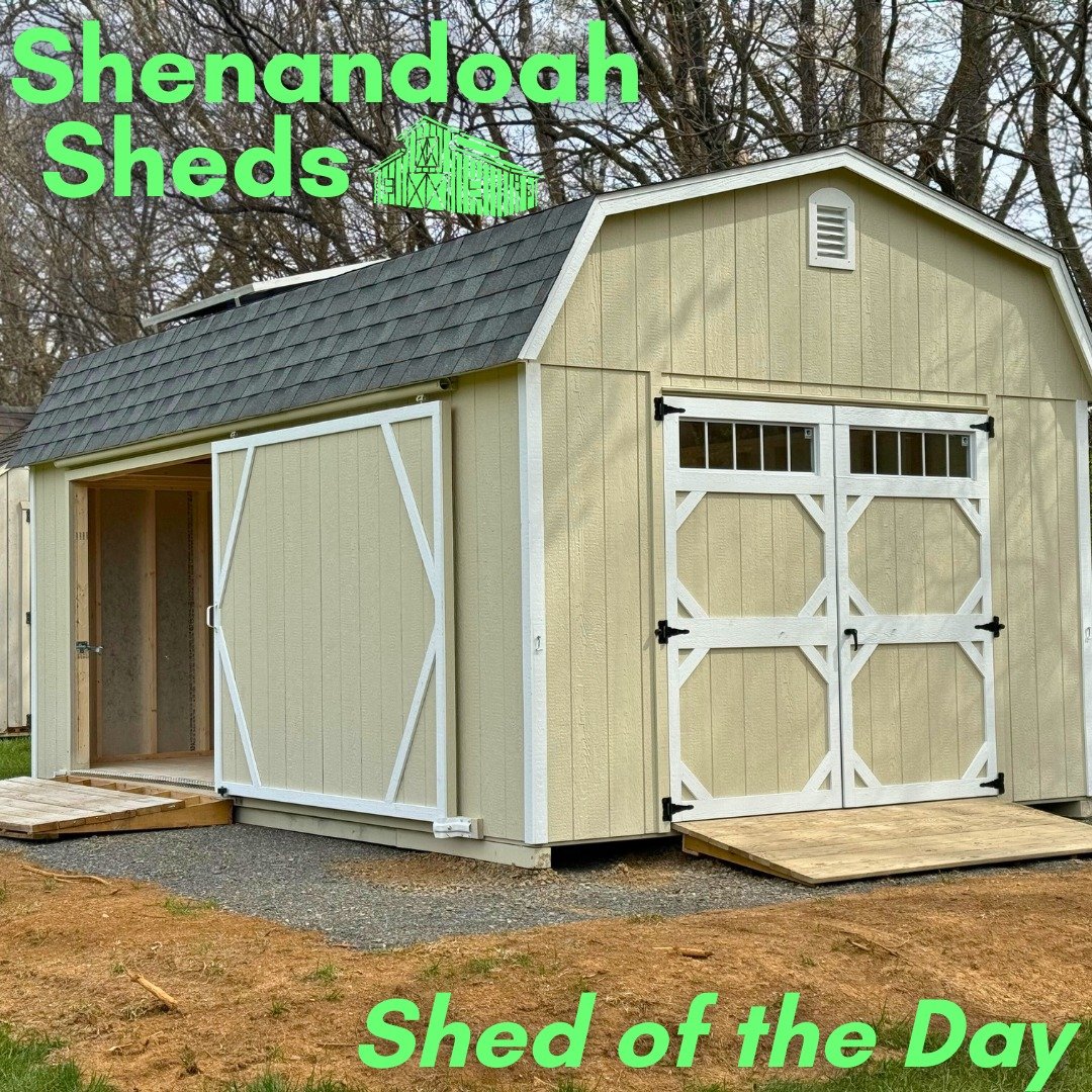 Shed of the Day!

Today, we are featuring this 12x20 Amish-built barn with solar, delivered to Dean in Winchester. It comes with a 7-foot double door with trans glass, an 8-foot slider door, a loft, a workbench, two windows, and our solar package, wh