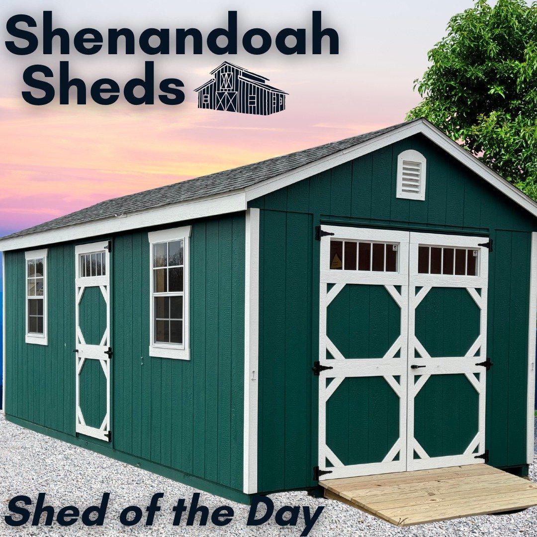 Shed of the Day!

Today, we are featuring this 10x20 Amish-built A-frame shed delivered to Randy and Debi in Stephen's City. This shed came with a 6-foot double door with trans glass, two windows, a single walk-in door with trans glass, a workbench, 