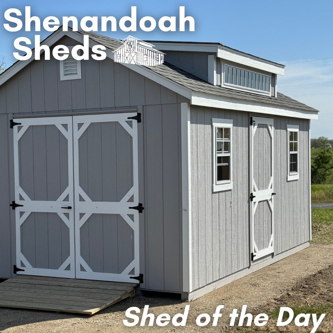 Shed of the Day!

Today, we are featuring this Amish-built 10x16 A-frame shed delivered to Chuck in Winchester.  It comes with a 6-foot double door, a walk-in door, two windows, a workbench, a dormer window, a 30-year shingle roof, and 50-year T1-11 