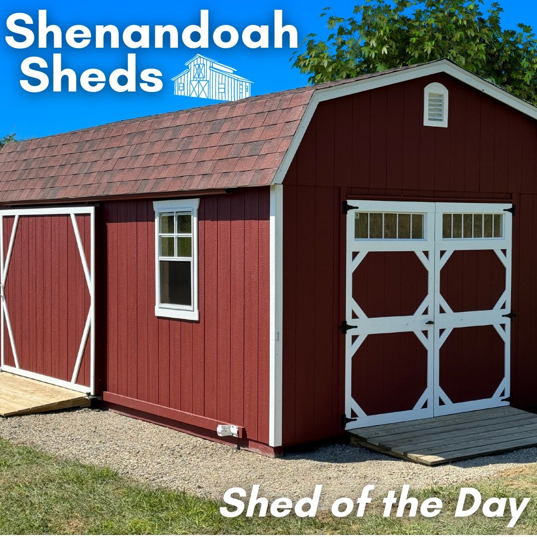 Shed of the Day!

Check out this Amish-built 12x20 barn delivered to Kevin &amp; Sara in Star Tannery, Va.  It comes with 7-foot double doors with transom windows, an 8-foot slider door, two windows, a loft, a workbench, a 30-year shingle roof, and 5