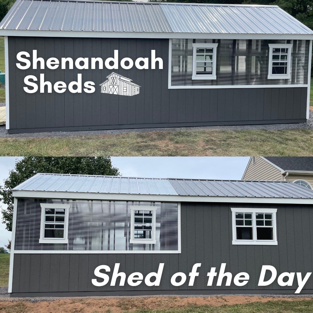 Shed of the Day!

Half greenhouse&mdash;half shed!  If you can dream it, we can build it.  This was delivered to Jenn and Ed in Haymarket and is an Amish-built 10x12 greenhouse plus a 10x12 a-frame shed.  The greenhouse features heavy-duty plexiglass