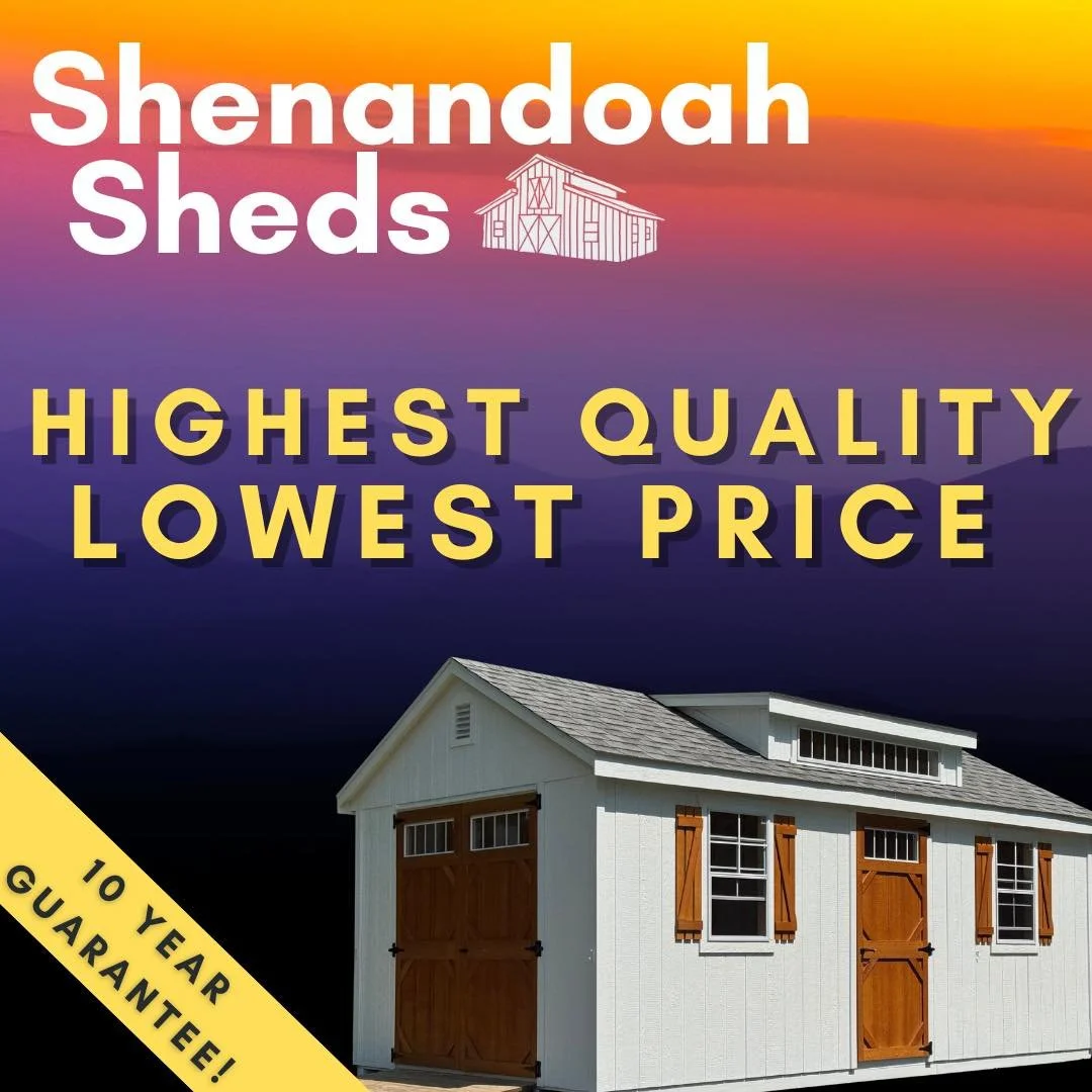 Shenandoah Sheds End of Summer Sale!

As the seasons change, make sure your property is ready with the highest-quality Amish-built shed or barn &mdash; backed by a 10-year to lifetime guarantee! 

We are fully stocked with A-frames, garages, run-ins,