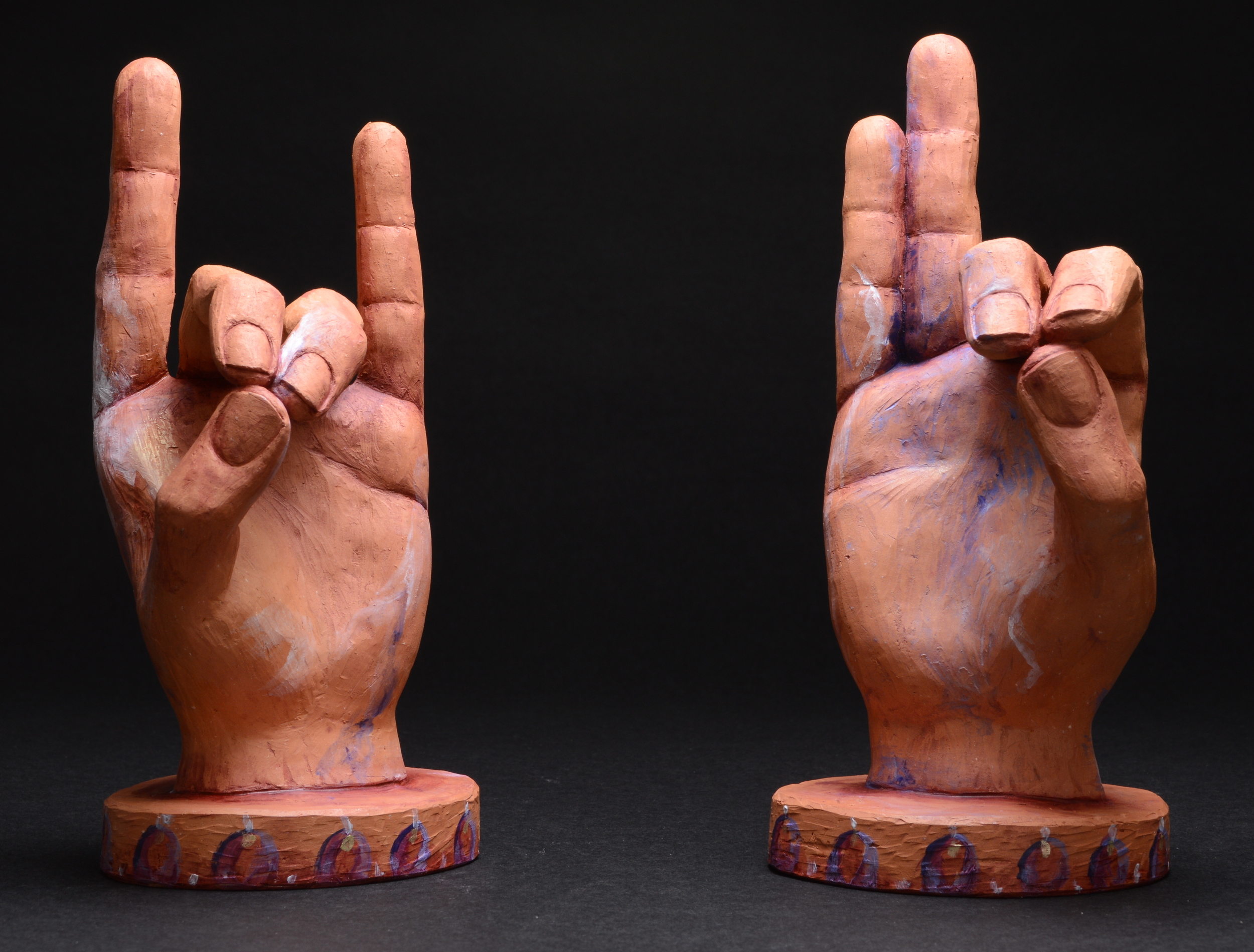  Pushan Mudra. H: 8” Terra Cotta, Paint.