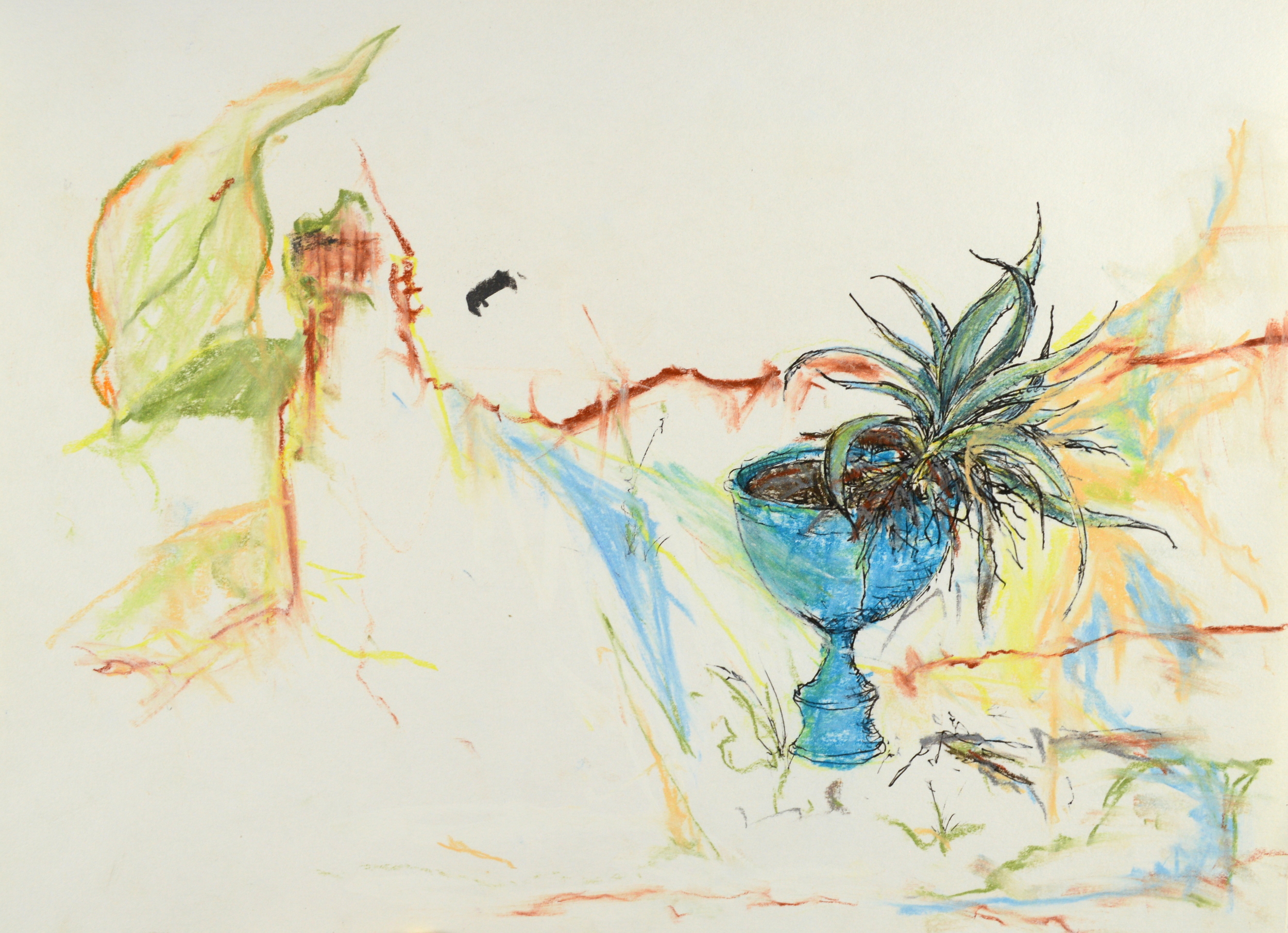  Drawing . L: 11” Conte, Ink .
