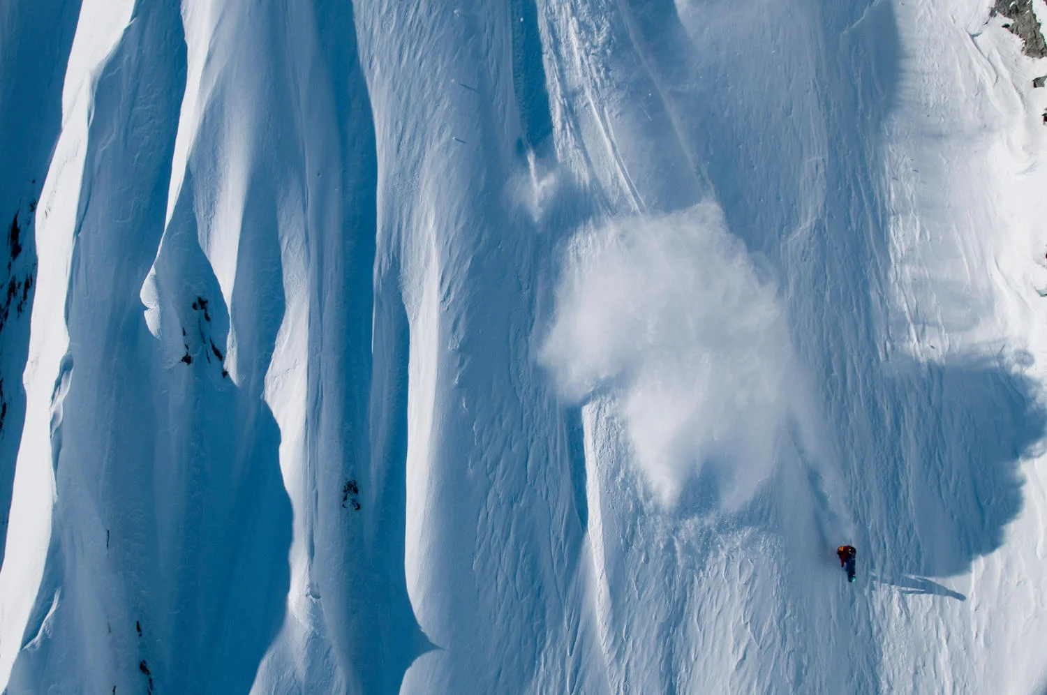 Outrunning sluff in Haines, AK. Phil Tifo Photo