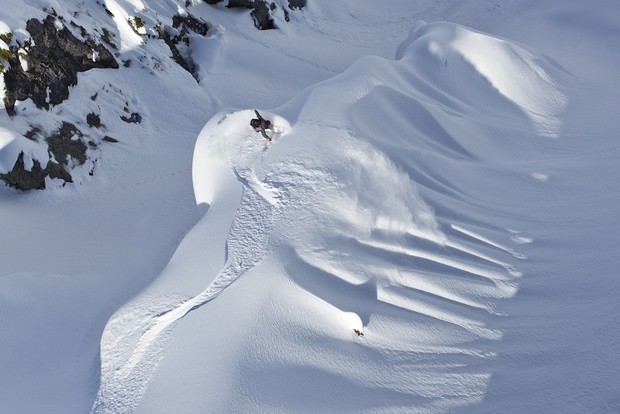 MFR slashes a steep-than-it-looks spine. Photo: Ashley Barker / Red Bull