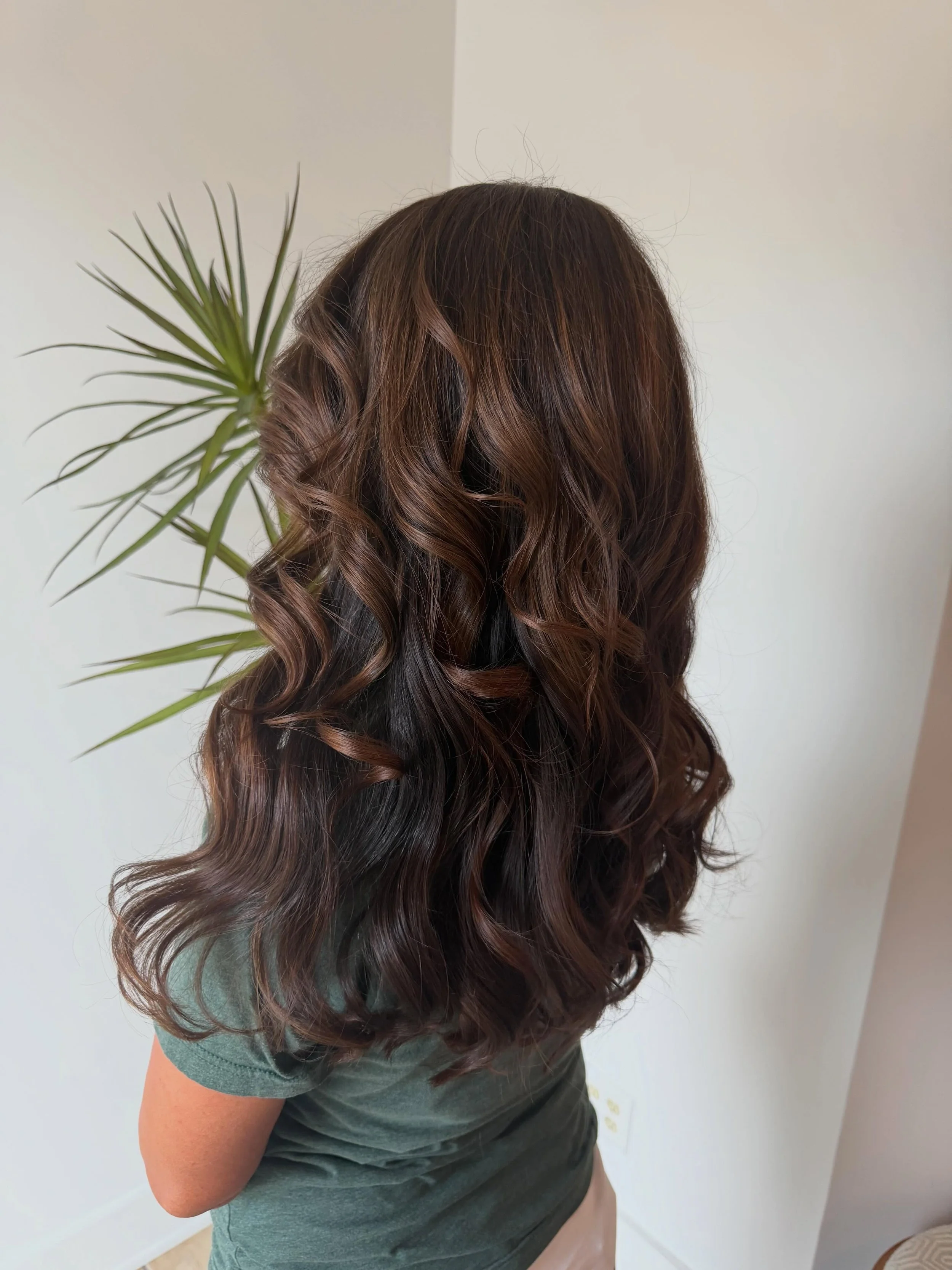 Kelsie's client with beautifuly styled hair