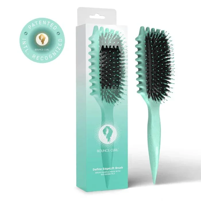 A photo of Bounce Curl Define EdgeLift Brush in teal color.