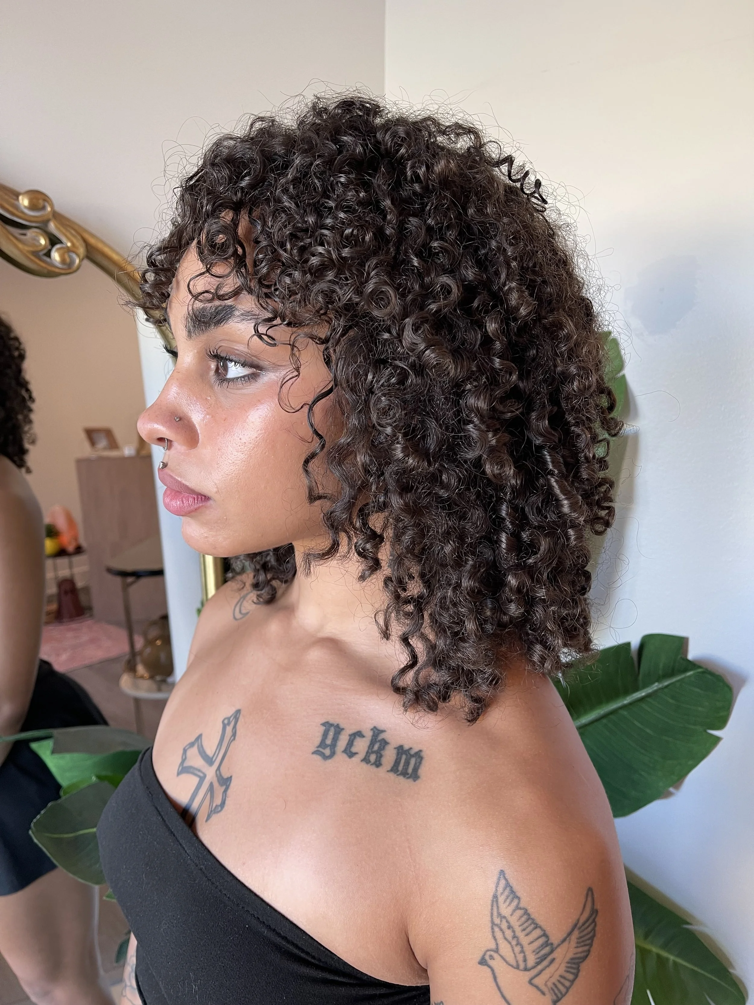 After photo of a Siren Curl Session with dimensional color enhancing curl definition and texture.