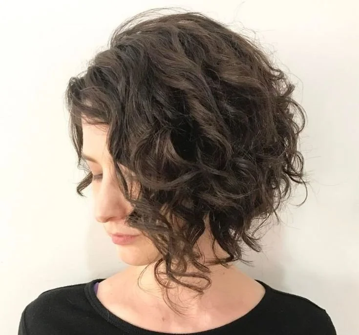 A photo showing a Curly Bob