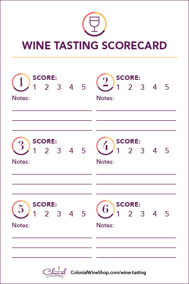 Free Printable Wine Tasting Score Cards
