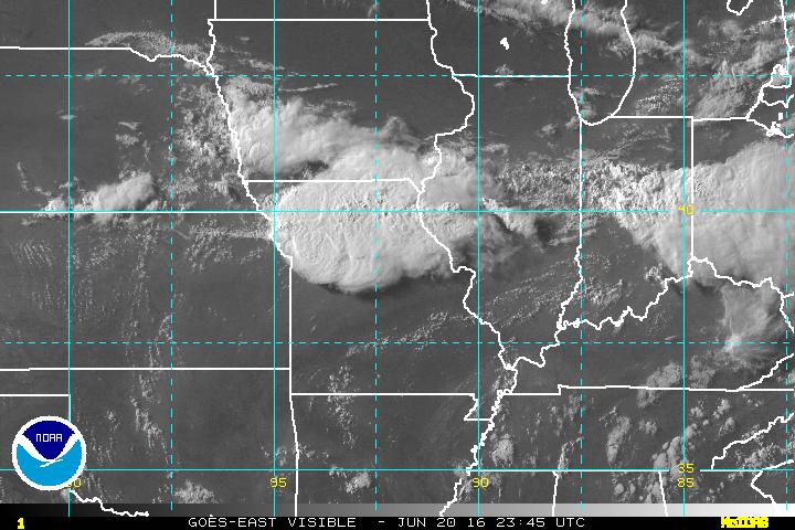 GOES Visible Satellite Image at 6:45 CDT