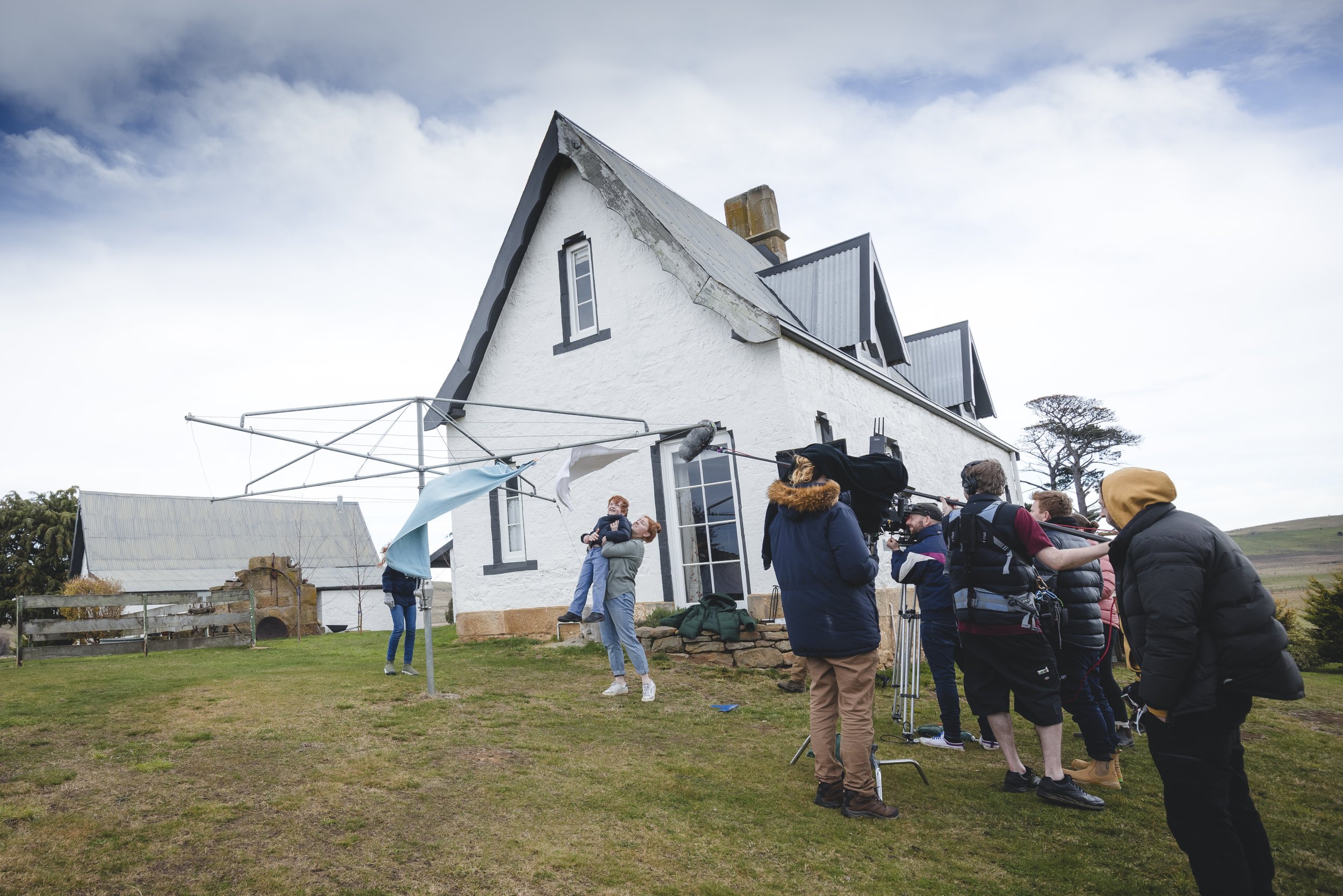 Jessica Stanley as Anadele McGavin in Ancestry Road, on set in Oatlands, Tasmania (2023)