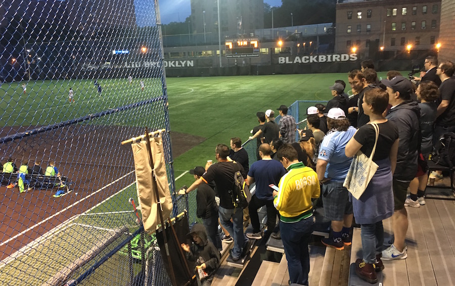 Stockade's away fans in Brooklyn.